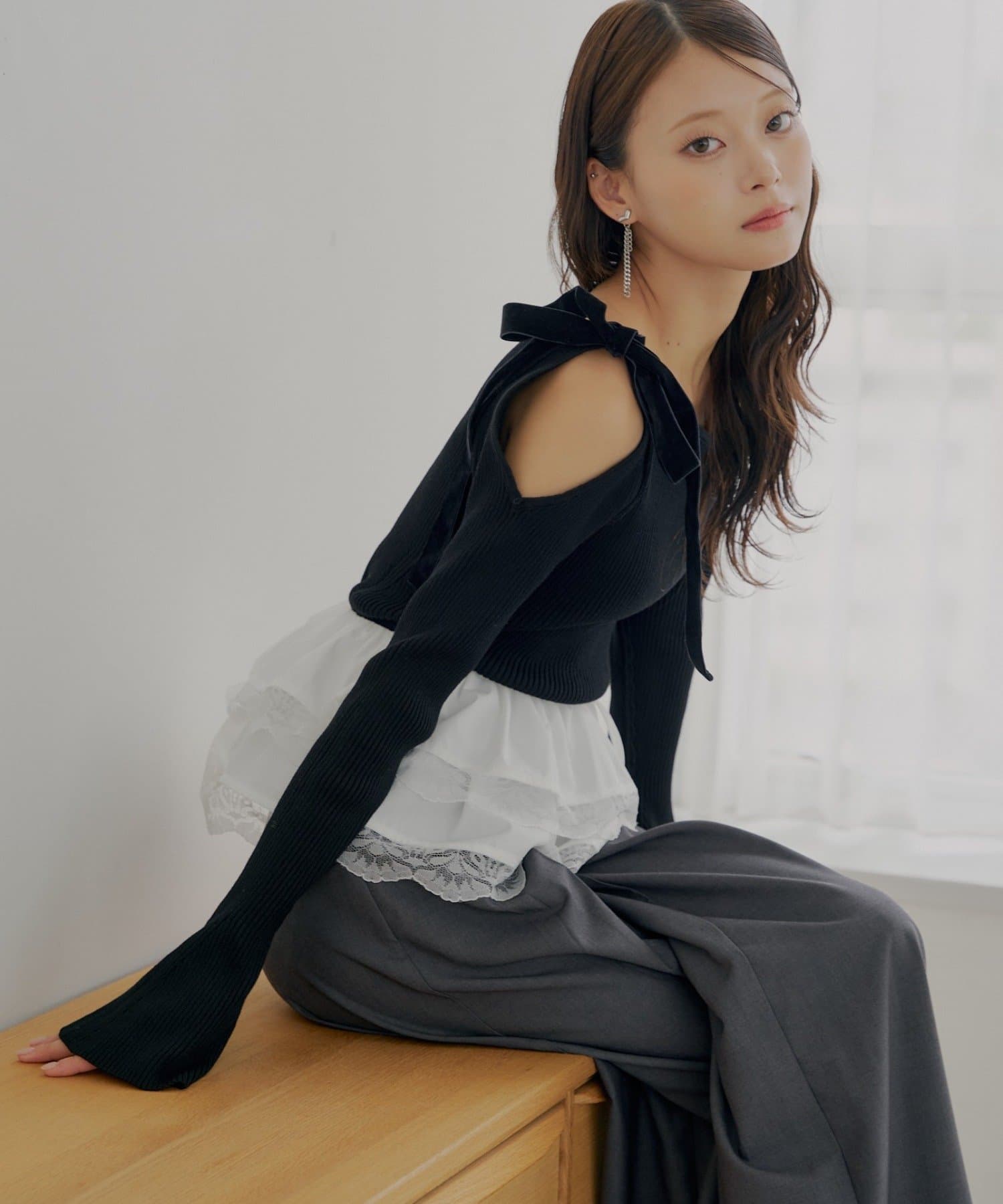 Chico(チコ) 【9/6(土)0時販売開始】ワンショルデザインリブニット