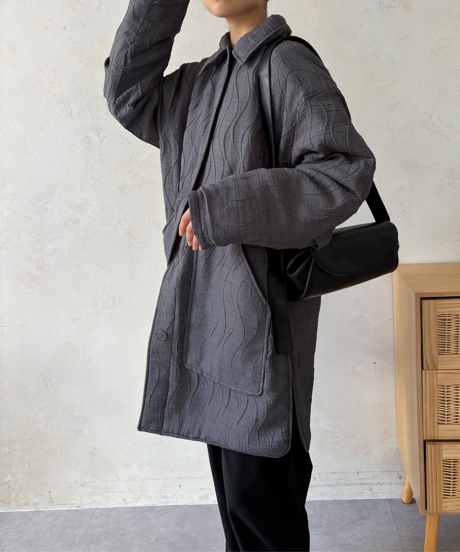 LOCUST(ローカスト) 【肩こり0】ウェーブ模様中綿アウター