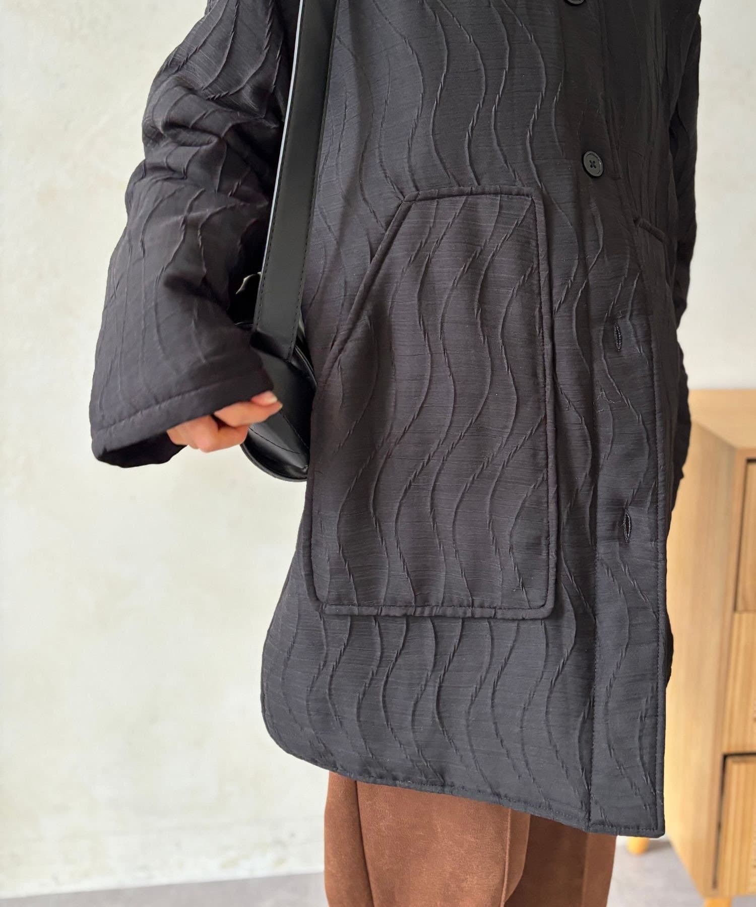 LOCUST(ローカスト) 【肩こり0】ウェーブ模様中綿アウター