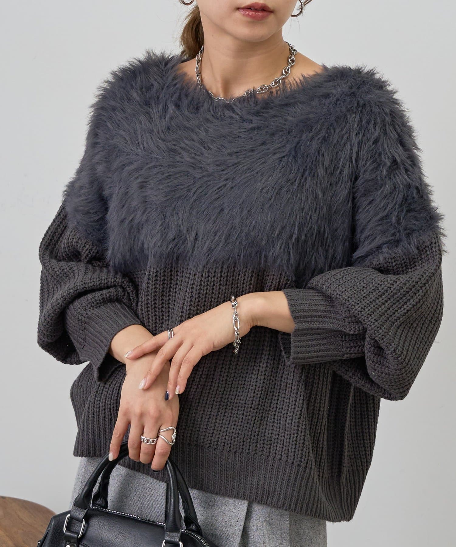 COLONY 2139(コロニー トゥーワンスリーナイン) 切替シャギーニット