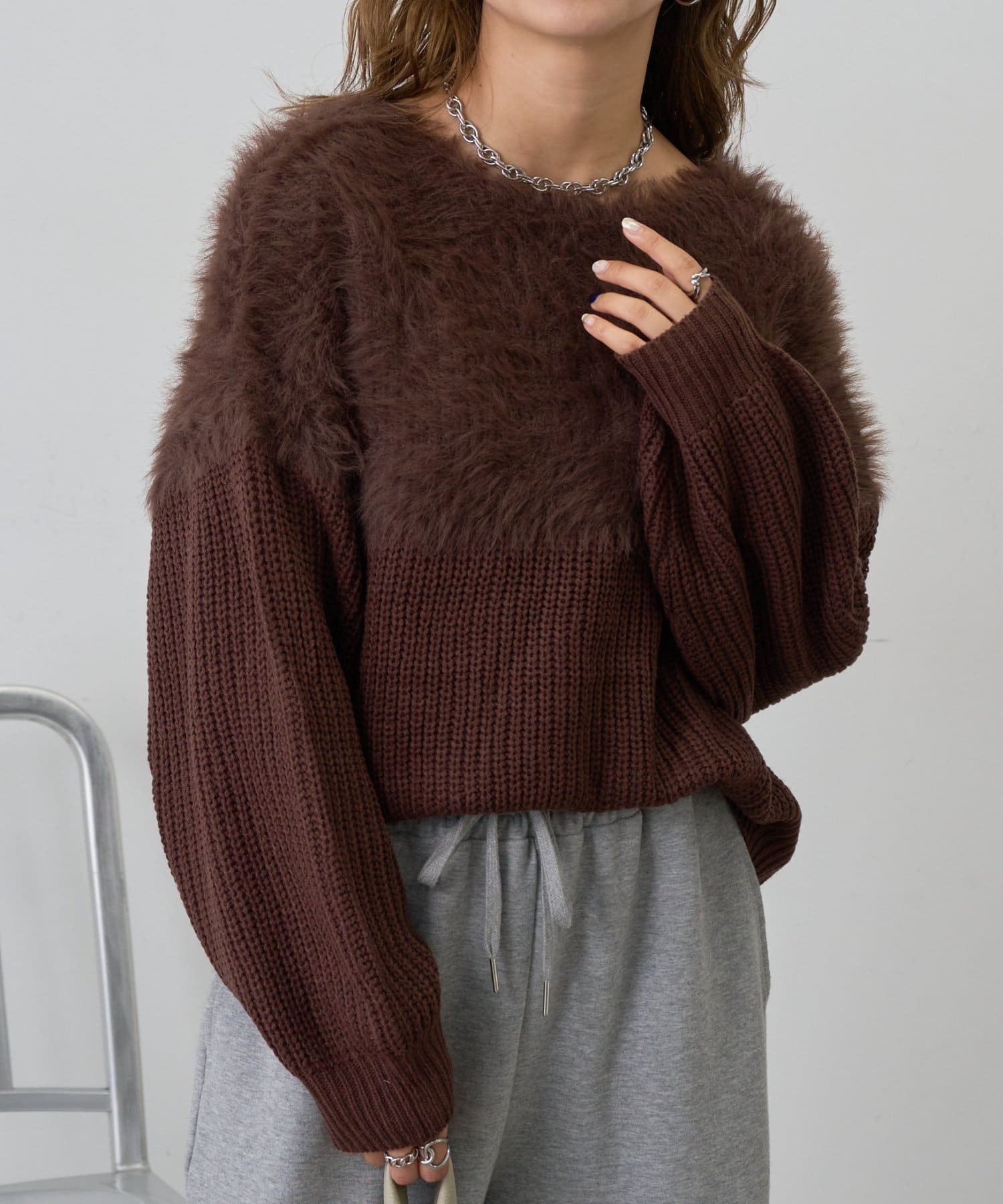 COLONY 2139(コロニー トゥーワンスリーナイン) 切替シャギーニット