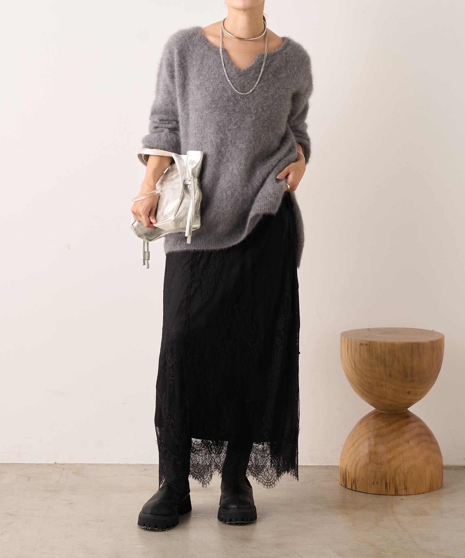 お値下げ♪タグ付き新品【SHENERY】レースマキシスカートblack 36 S SHENERY】レースマキシスカート | OUTLET(アウトレット