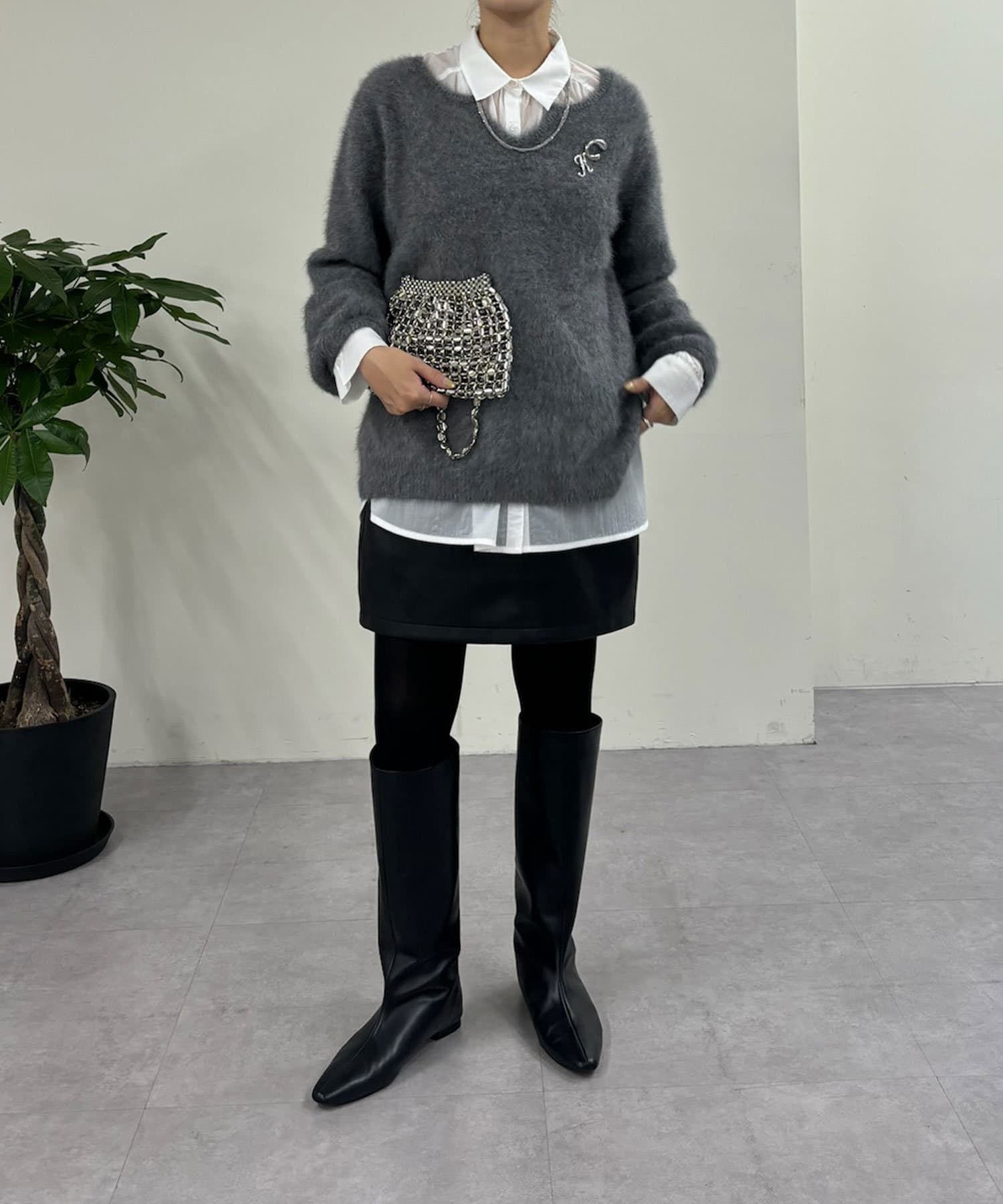 SHENERY シーナリー　レザースカートパンツ　フェイクレザースカパン SHENERY（シーナリー）の「レザースカートショートパンツ