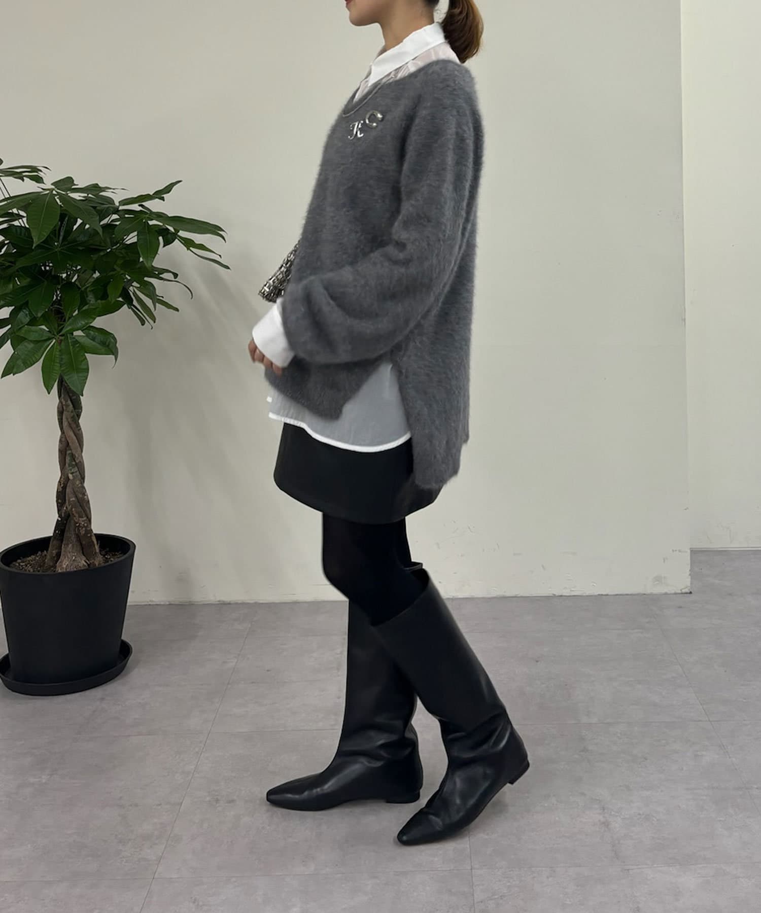 SHENERY シーナリー　レザースカートパンツ　フェイクレザースカパン SHENERY シーナリー レザースカートパンツ フェイクレザースカパン