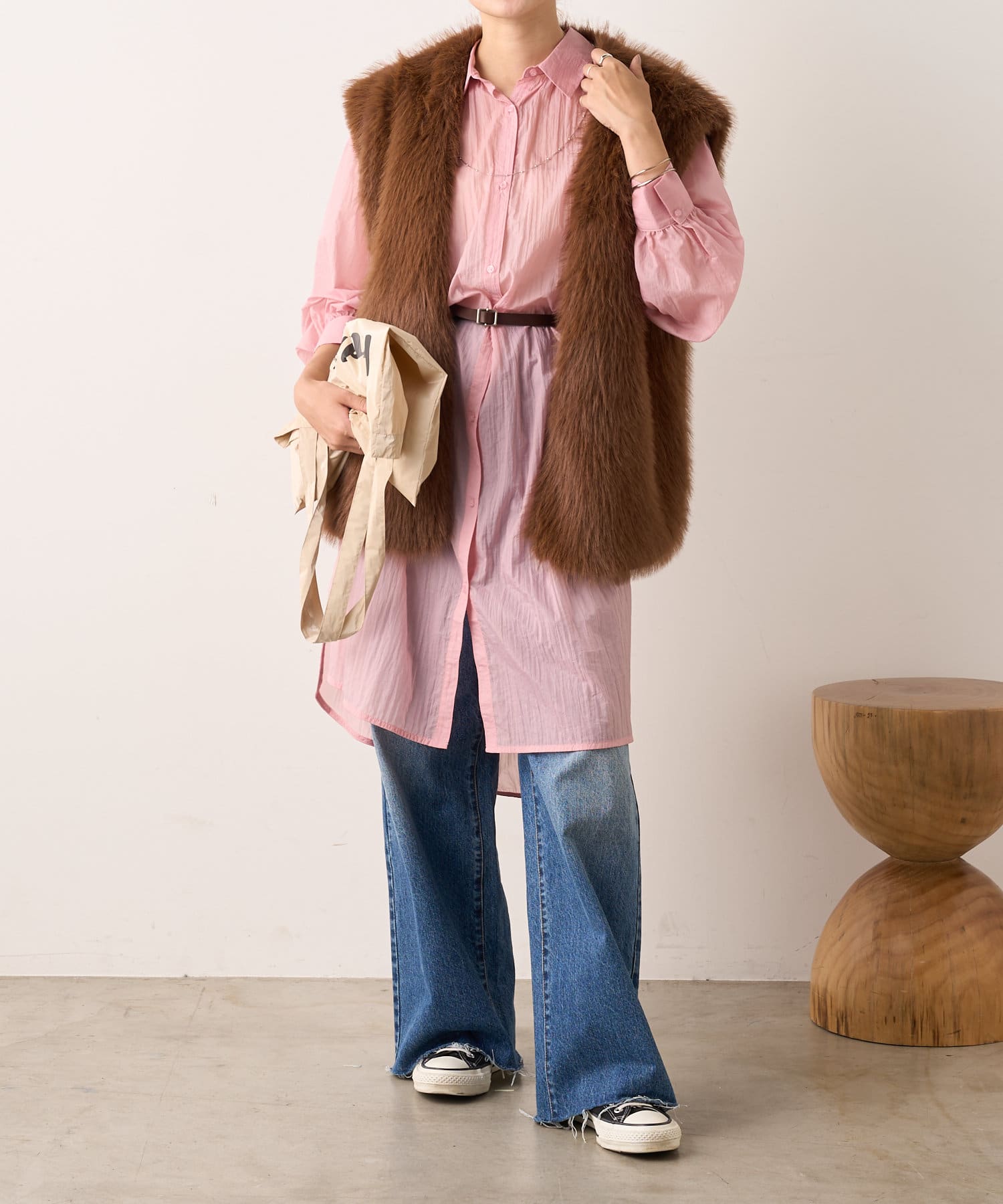 新品　SHENERY ウェスタンシアーシャツ　ピンク SHENERY（シーナリー）の「ウエスタンシアーシャツ（シャツ