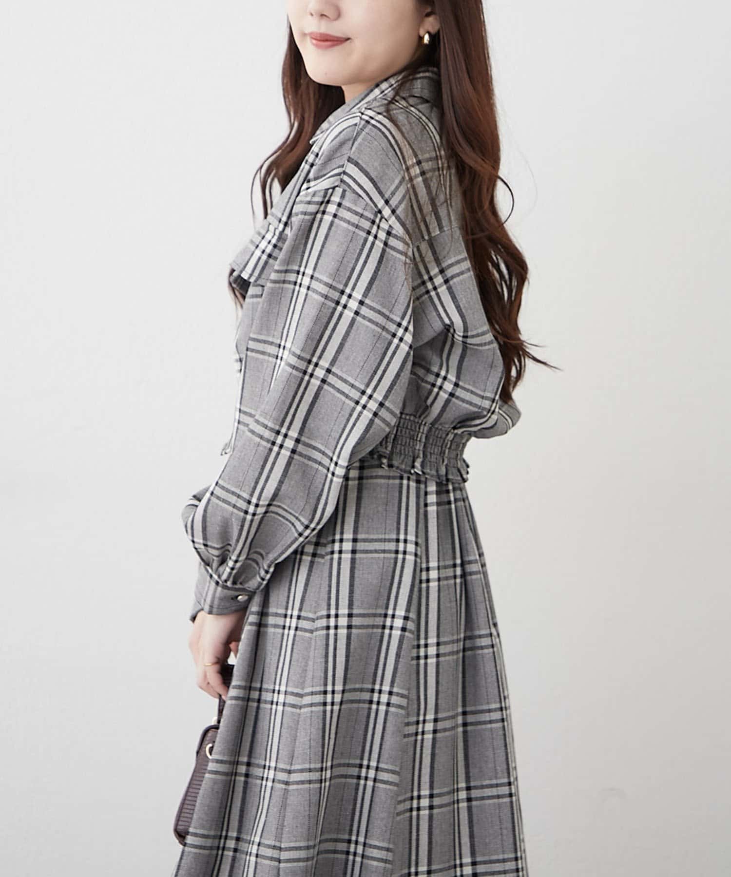NICE CLAUP / OLIVE des OLIVE OUTLET(ナイスクラップ  / オリーブ デ オリーブ アウトレット) 2セットアイテム【RMAF】裾ギャザージャケット+キャミワンピ