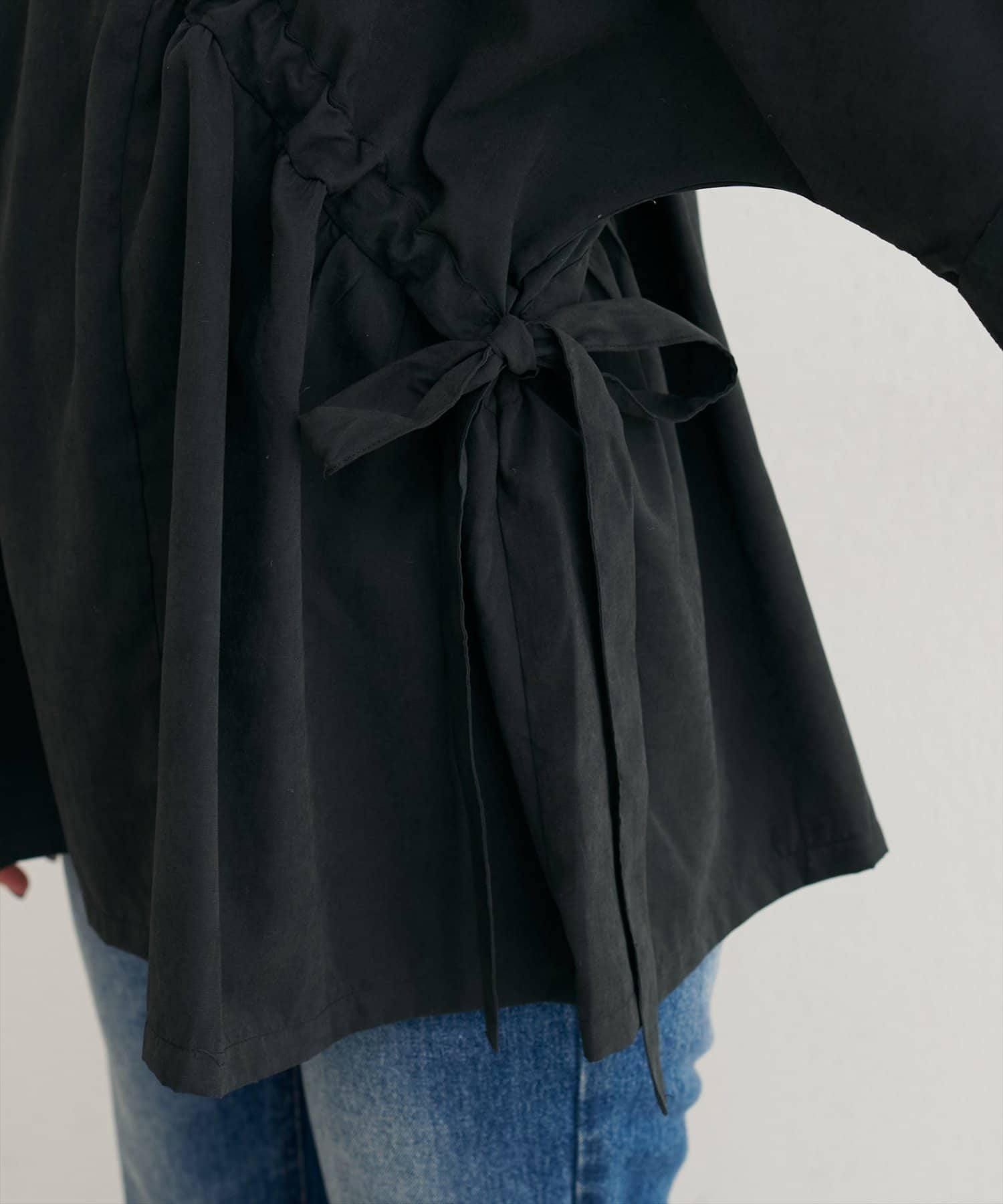 natural couture(ナチュラルクチュール) 【WEB限定】サイドドロスト7分袖ブラウス