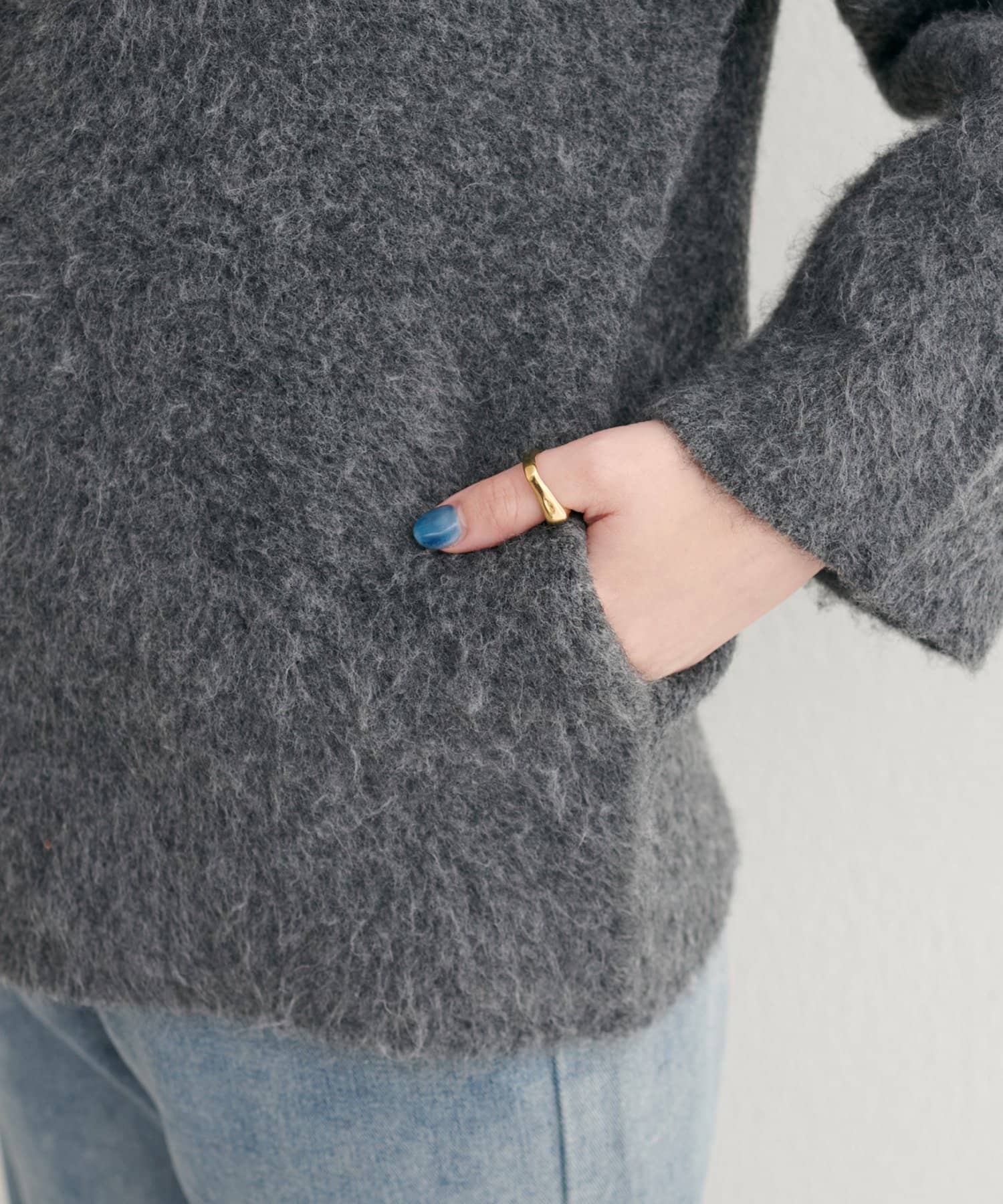 natural couture(ナチュラルクチュール) 【WEB限定】Wフェイス配色ニットジャケット