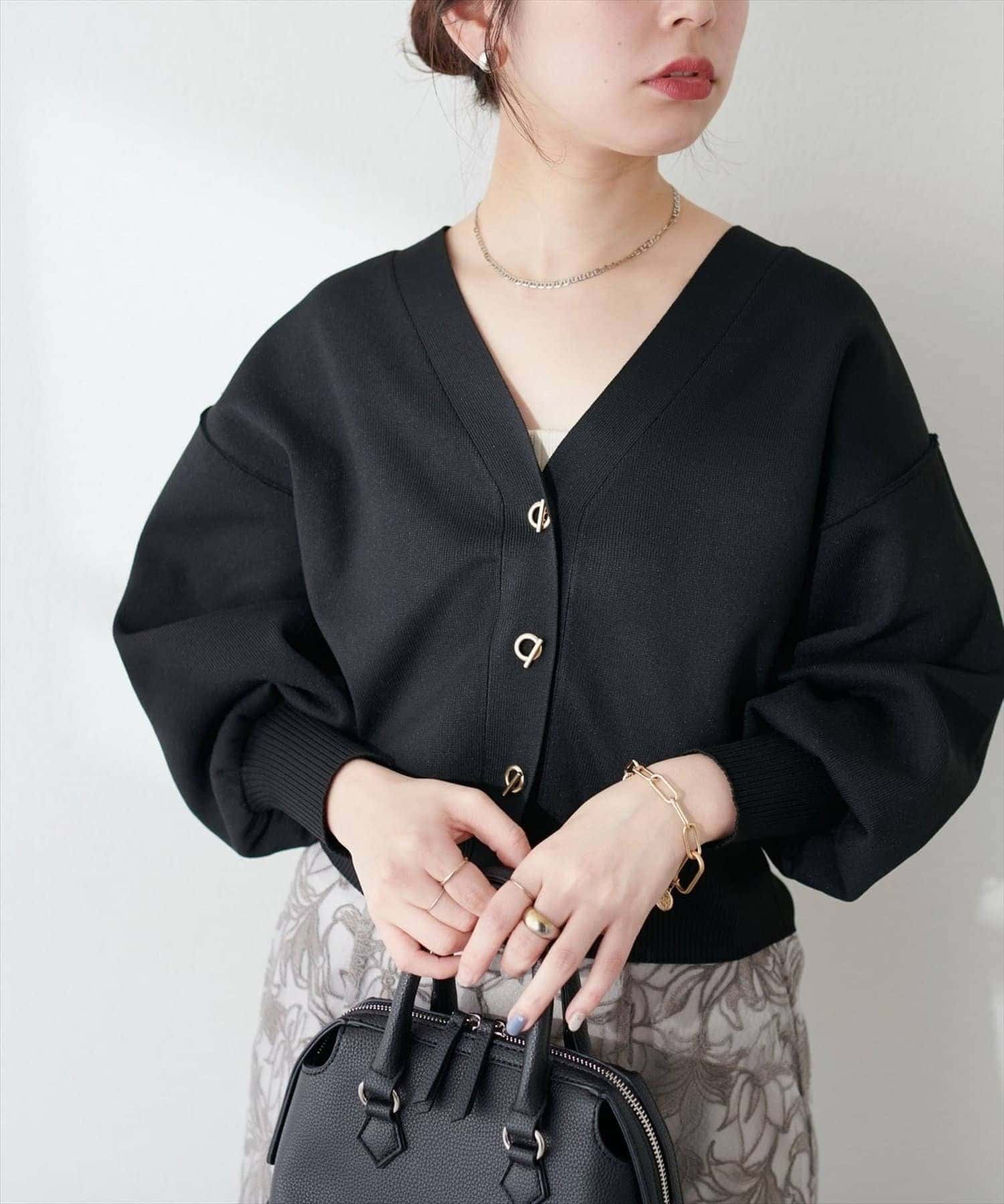 natural couture(ナチュラルクチュール) 【WEB限定】プチプラハトメバー釦カーデ