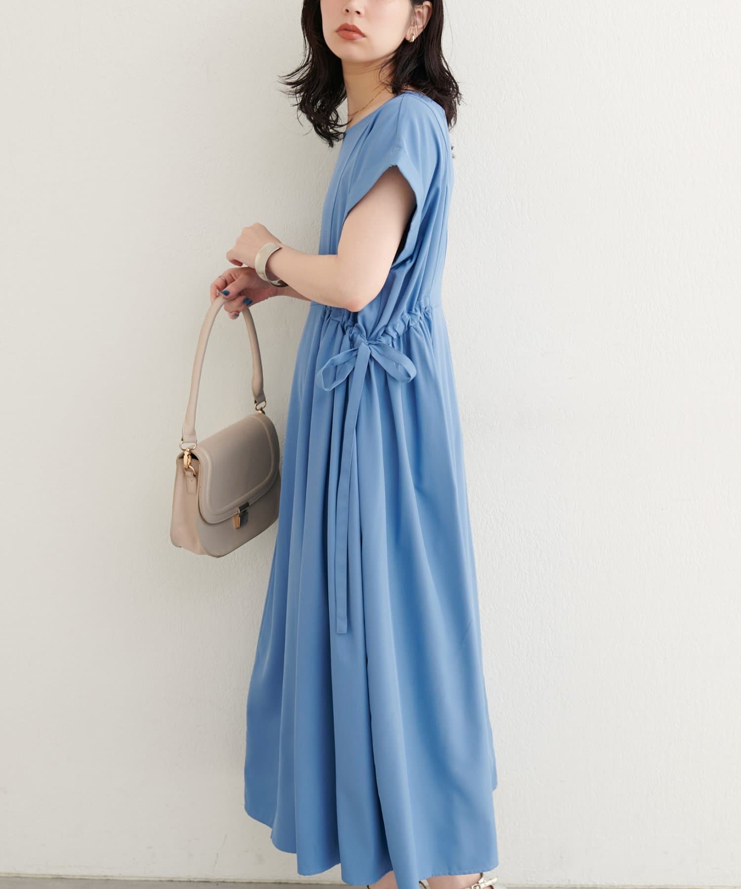 natural couture(ナチュラルクチュール) 【WEB限定】サイドドロストワンピース