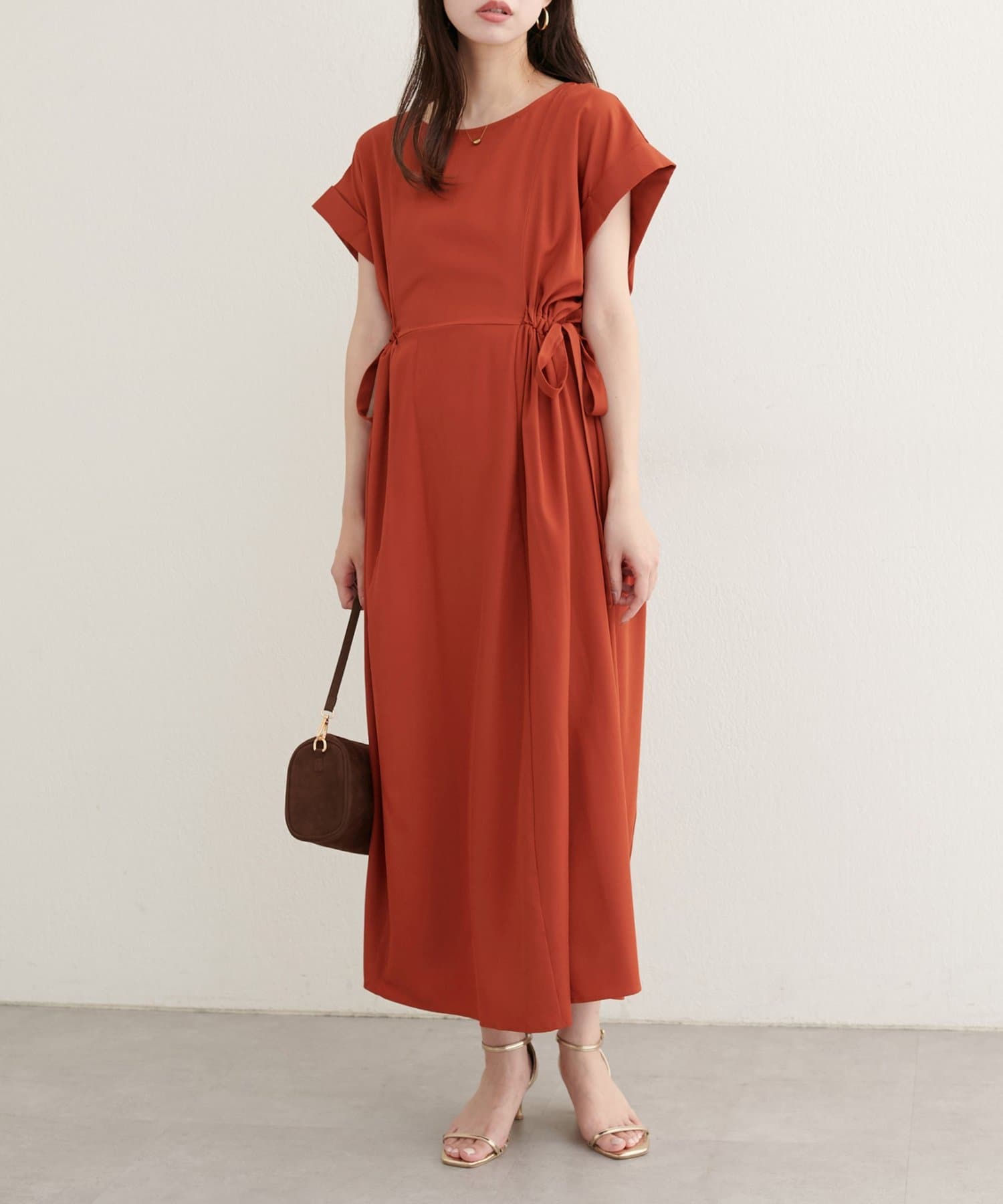 natural couture(ナチュラルクチュール) 【WEB限定】サイドドロストワンピース