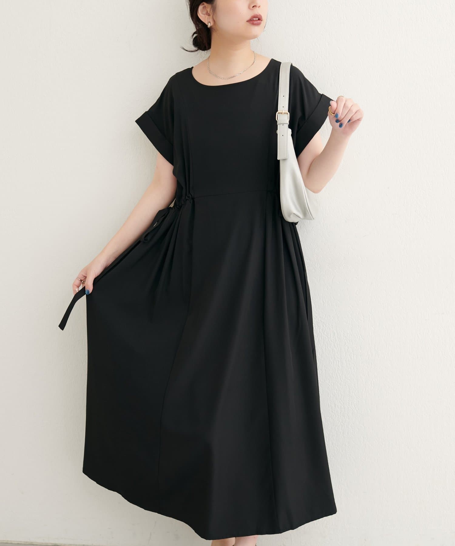 natural couture(ナチュラルクチュール) 【WEB限定】サイドドロストワンピース