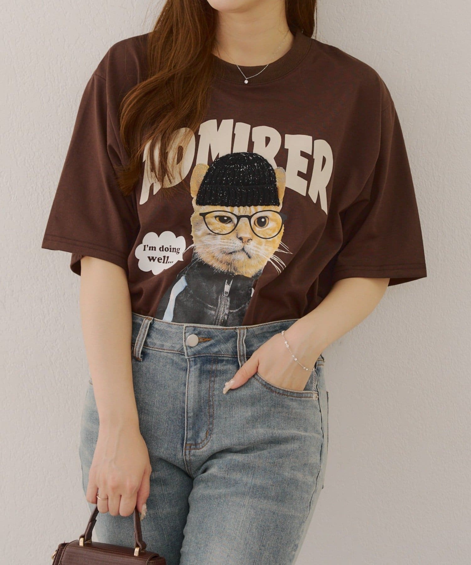 NICE CLAUP / OLIVE des OLIVE OUTLET(ナイスクラップ  / オリーブ デ オリーブ アウトレット) 【RMAF】メガネネコラメニット帽ＢＩＧＴ