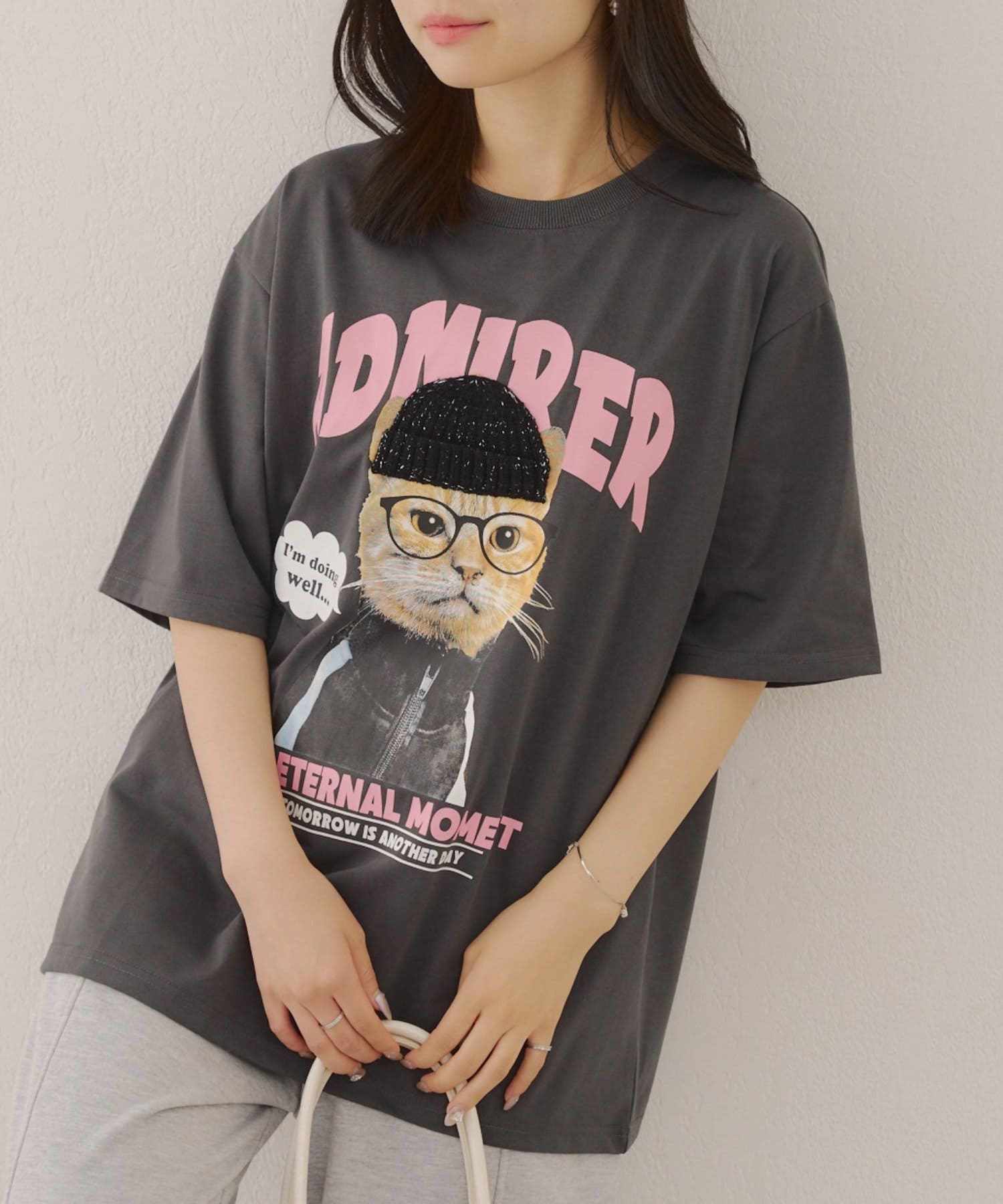 NICE CLAUP / OLIVE des OLIVE OUTLET(ナイスクラップ  / オリーブ デ オリーブ アウトレット) 【RMAF】メガネネコラメニット帽ＢＩＧＴ