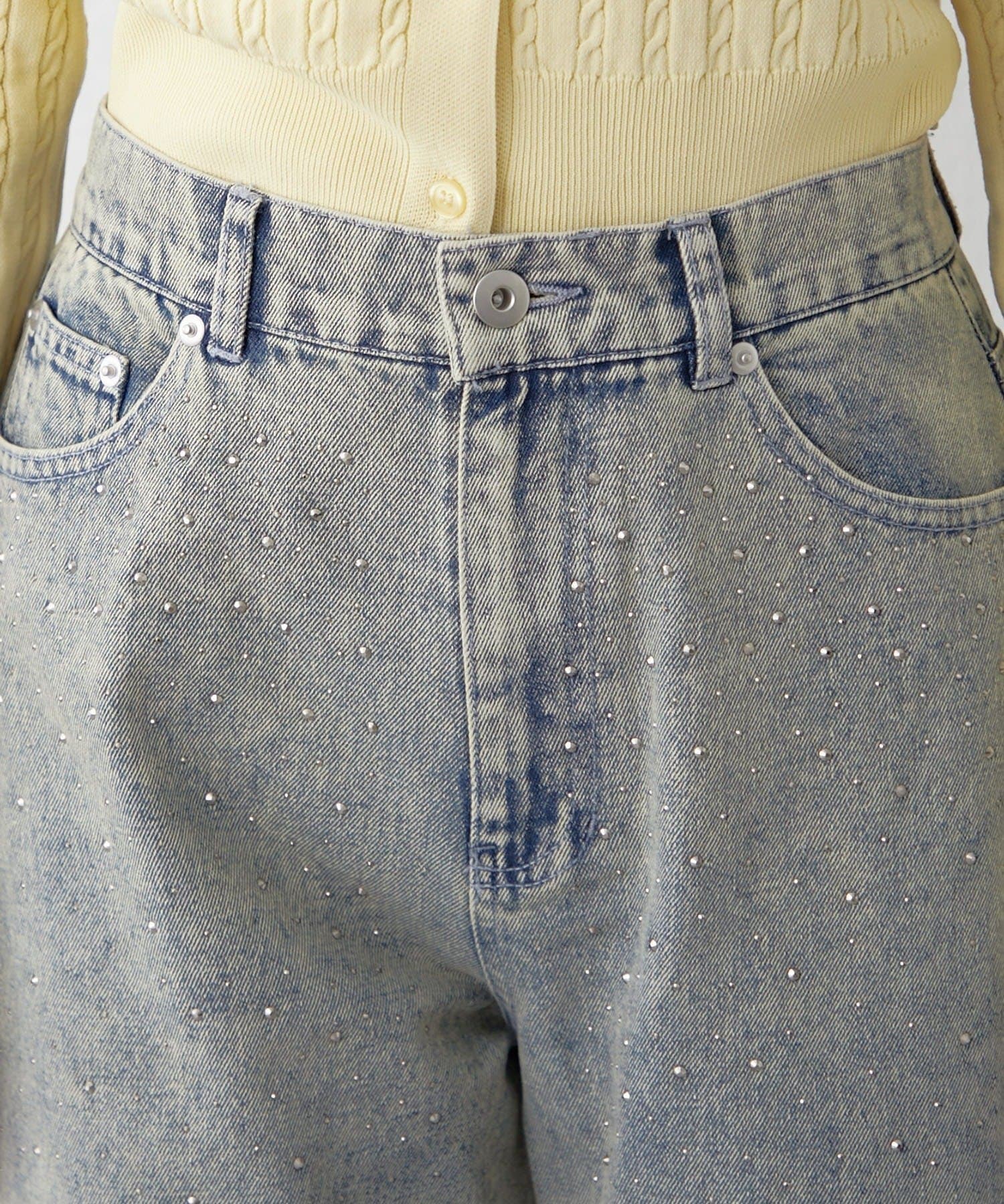 NICE CLAUP / OLIVE des OLIVE OUTLET(ナイスクラップ  / オリーブ デ オリーブ アウトレット) 【RMAF】美シルエットストーン付デニム
