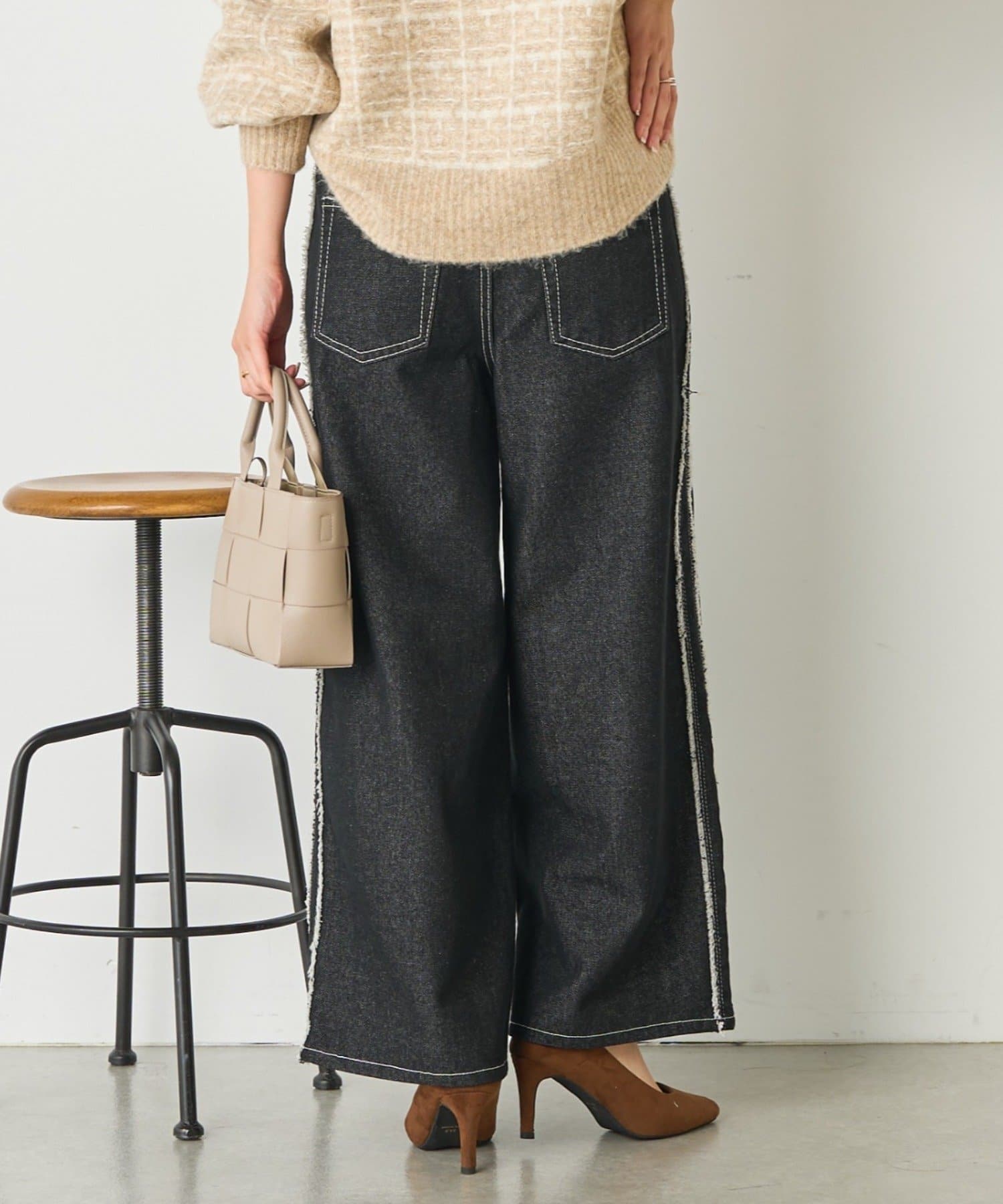 Jena　espace merveilleux(ジェナ　エスパスメルヴェイユ) サイドフリンジデニムパンツ