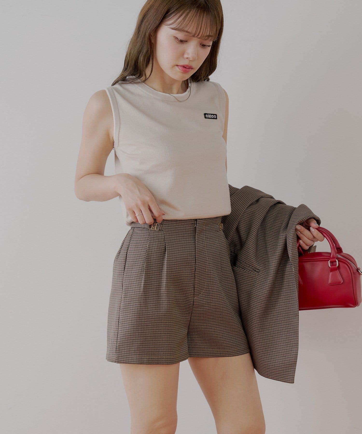 Chico ショートパンツ 2023SS】パッチポケット付ポンチショートパンツ（その他パンツ