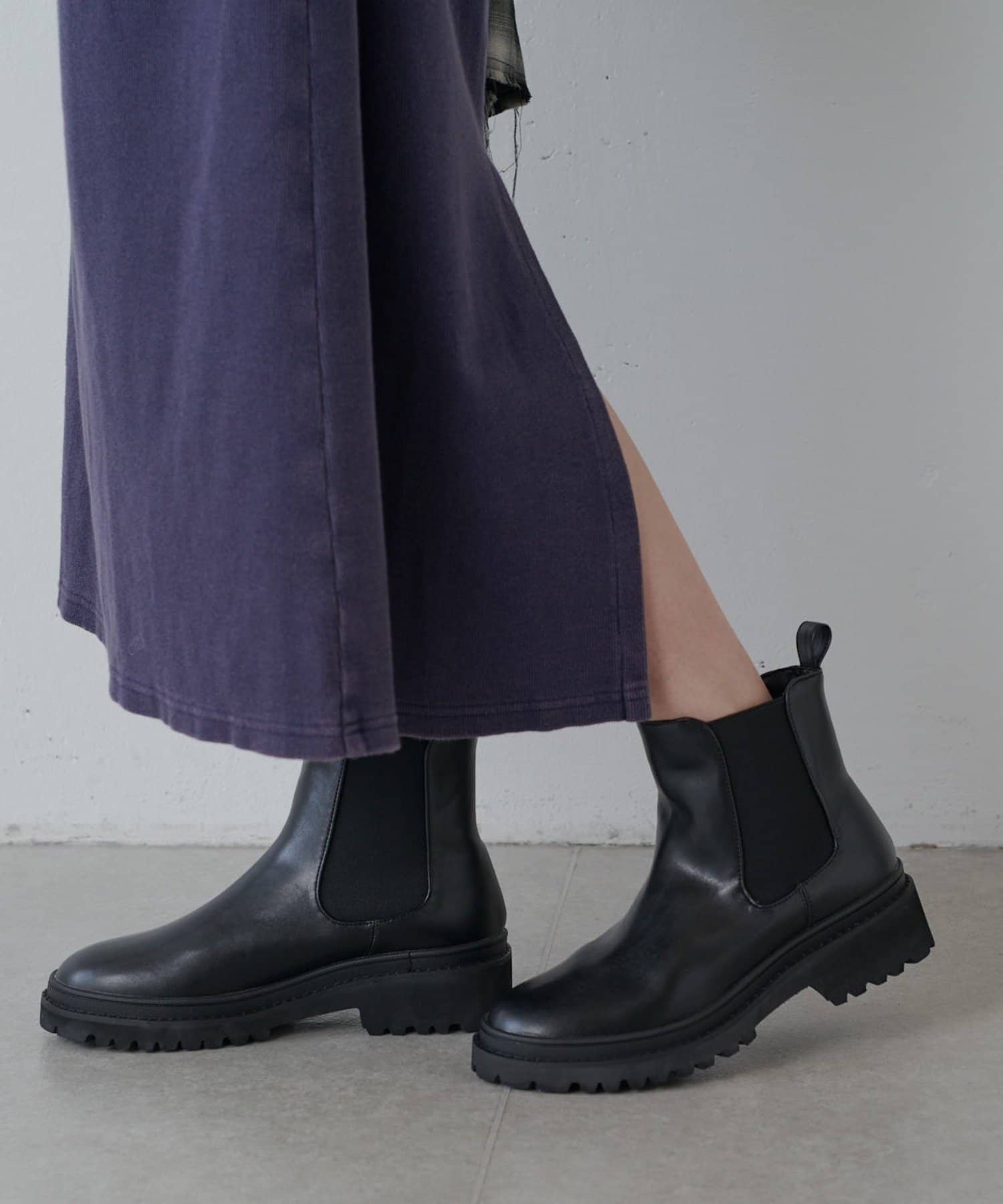 Lui's(ルイス) ヴィンテージ加工バックスリットリブワンピース