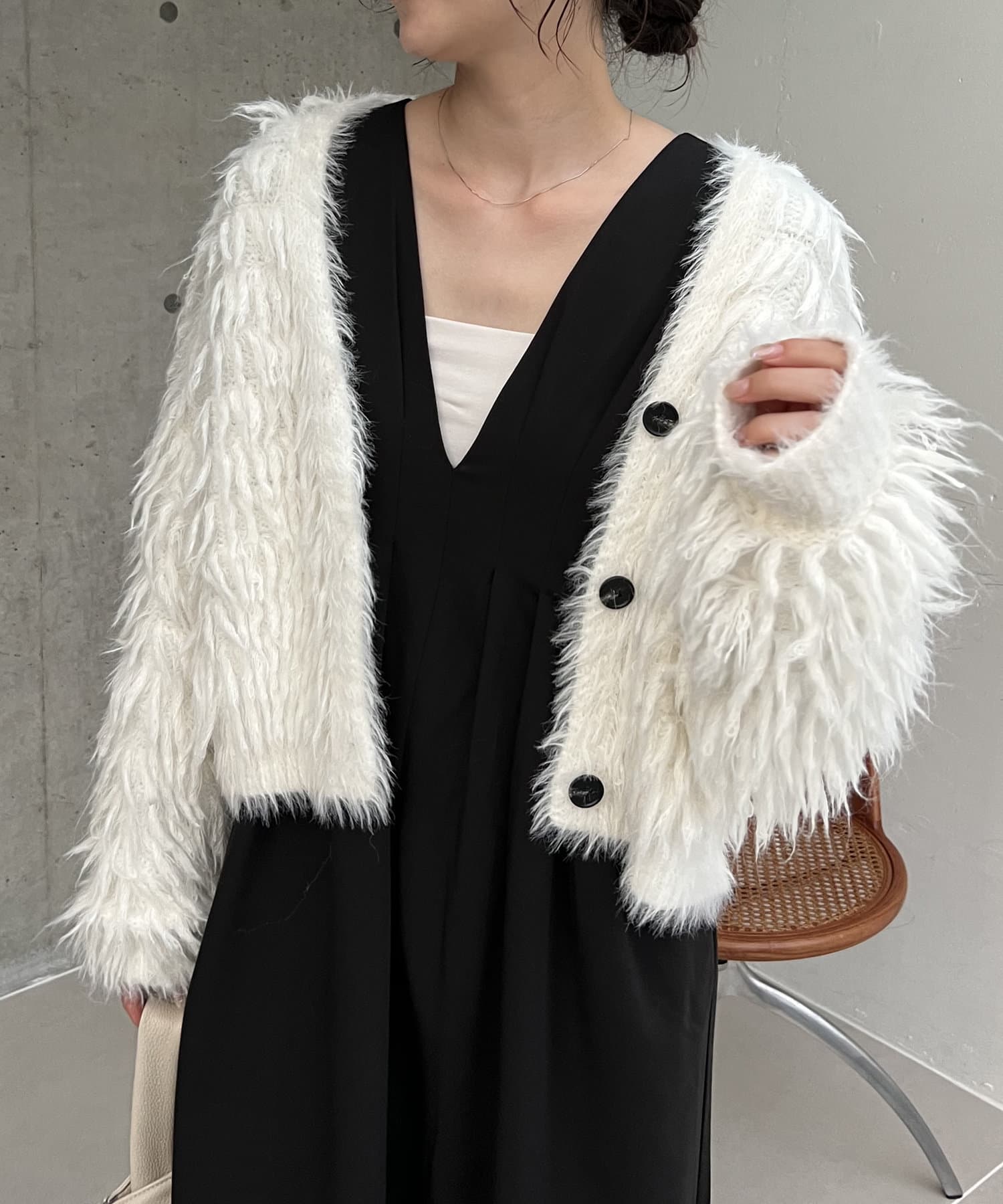 CAPRICIEUX LE'MAGE】フリンジVカーディガン | OUTLET