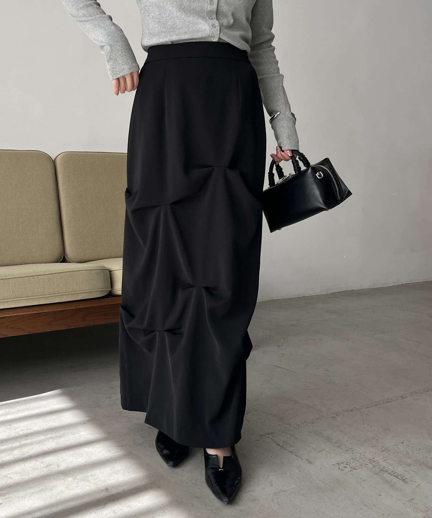 CAPRICIEUX LE'MAGE】タックドレープスカート | OUTLET