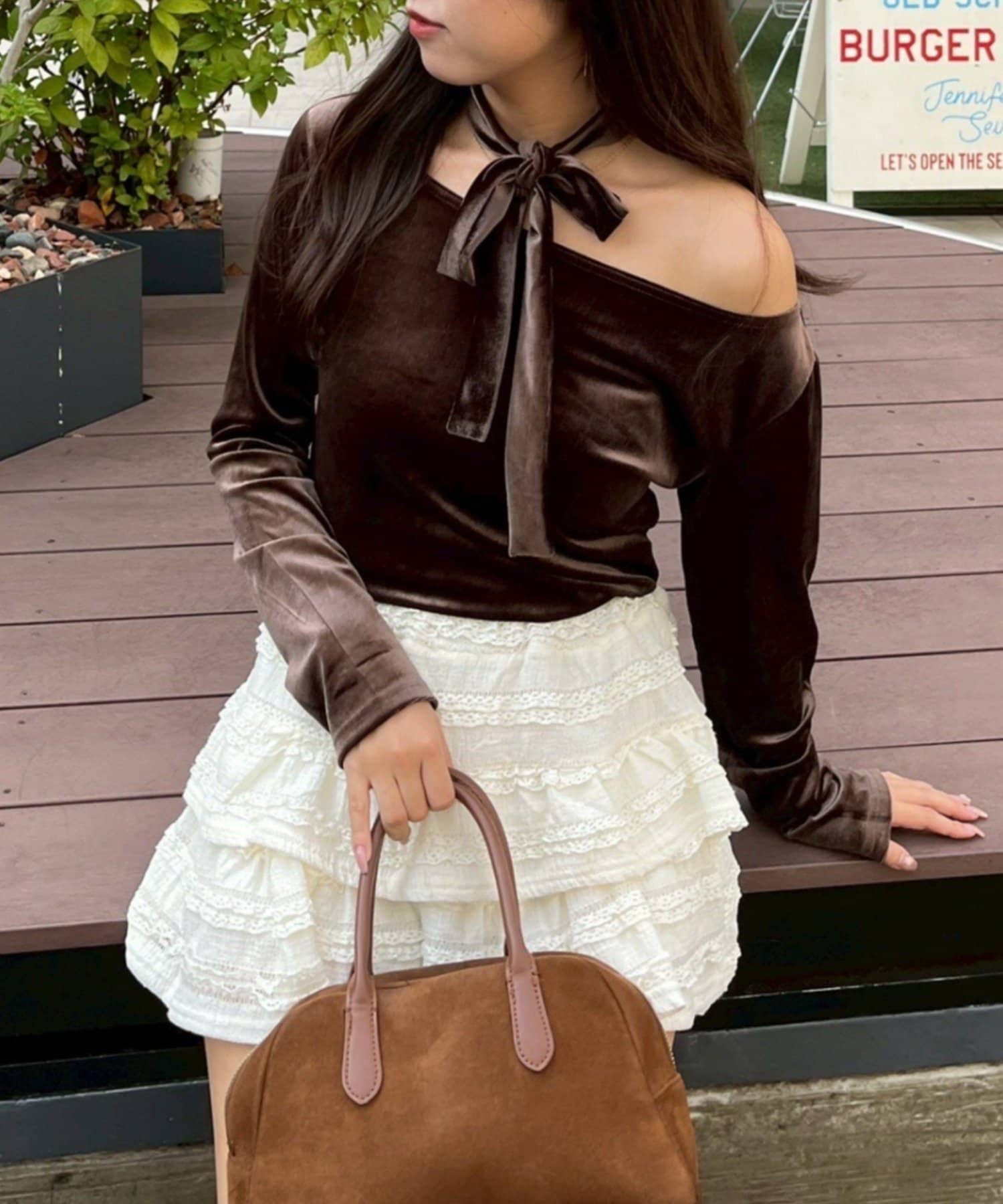 NICE CLAUP / OLIVE des OLIVE OUTLET(ナイスクラップ  / オリーブ デ オリーブ アウトレット) 【RMAF】ワンショルにもなっちゃうプルオーバー