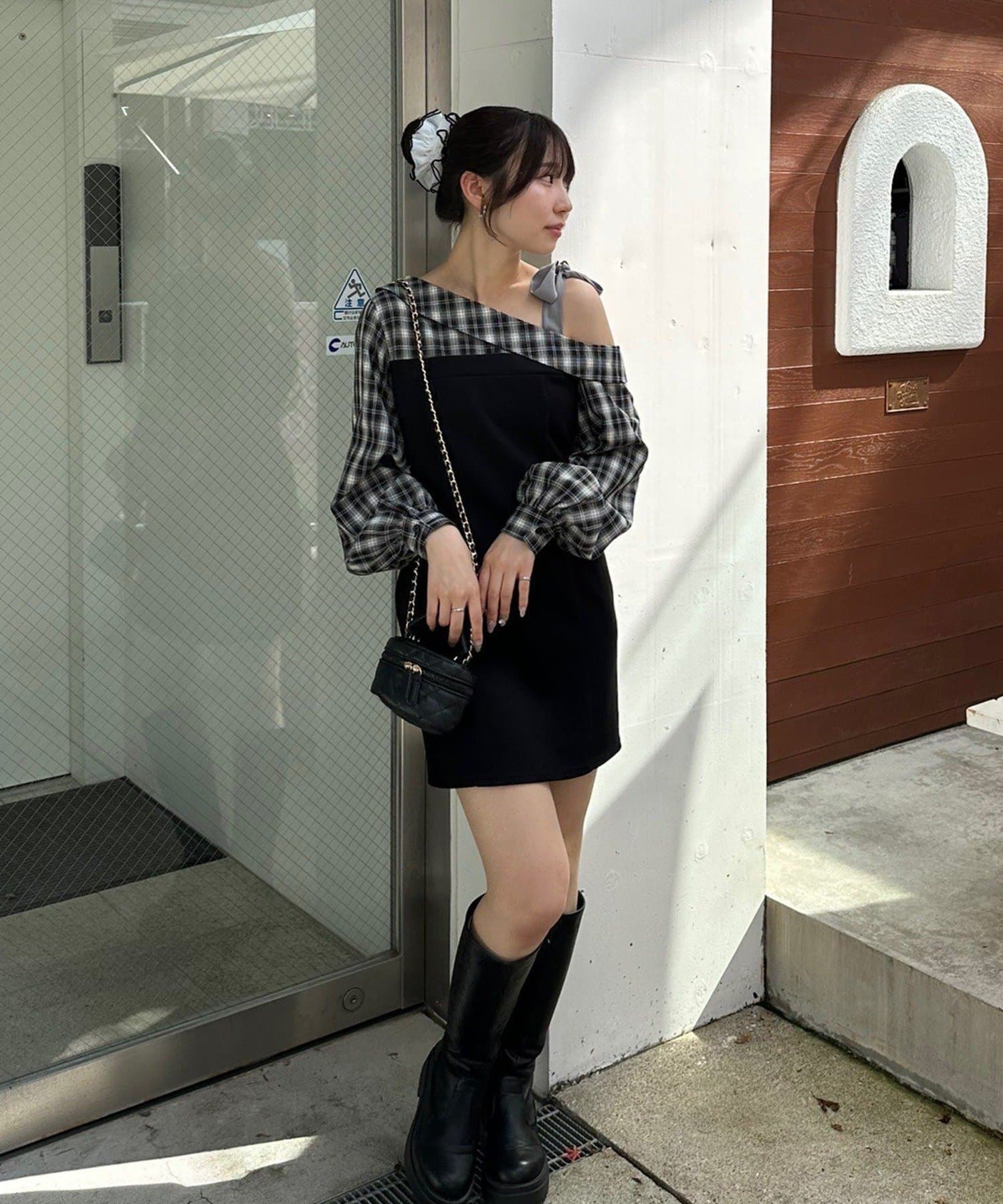 NICE CLAUP / OLIVE des OLIVE OUTLET(ナイスクラップ  / オリーブ デ オリーブ アウトレット) 【RMAF】ドッキングワンショルミニワンピ