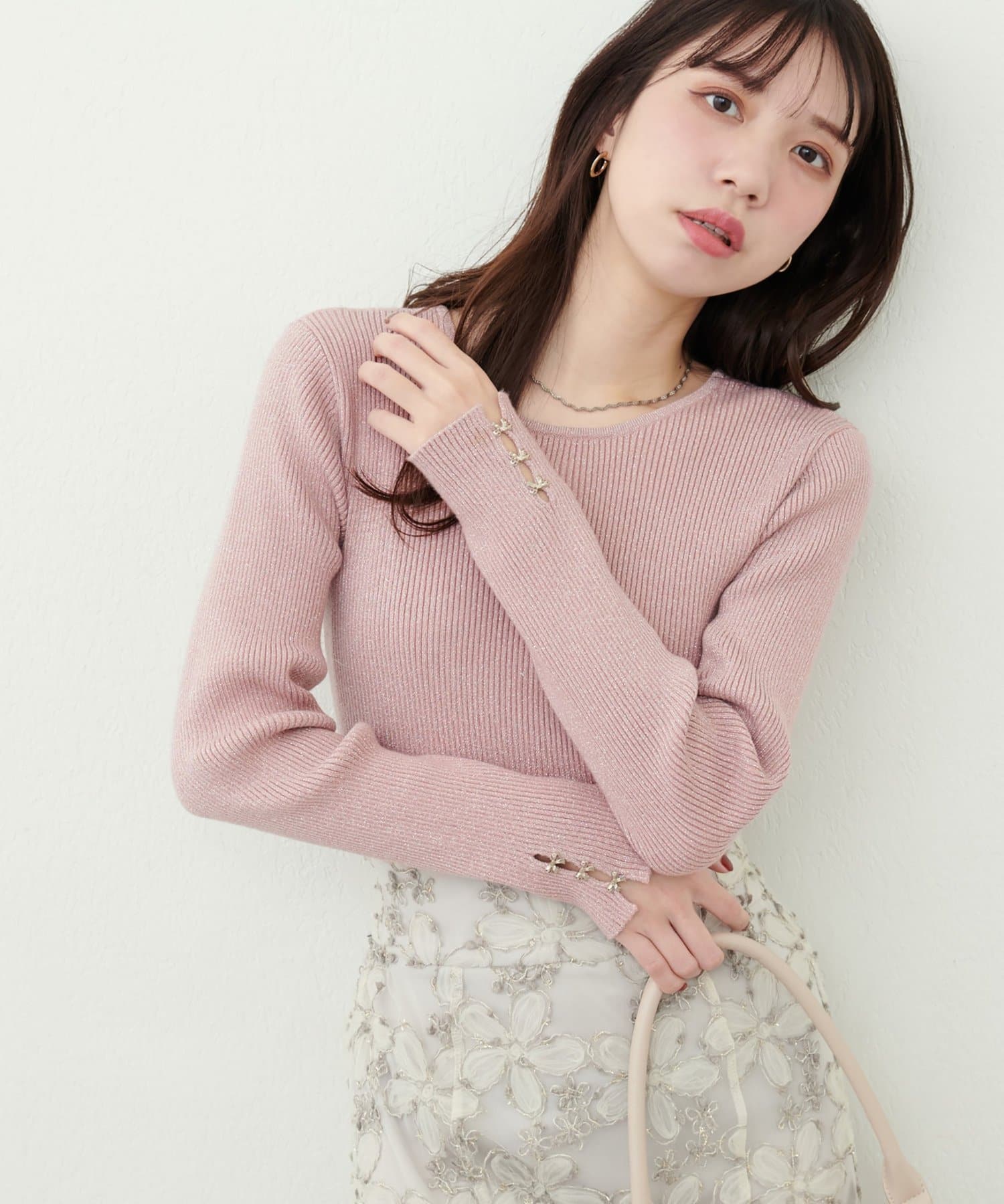 natural couture(ナチュラルクチュール) パルクロ限定／【mizumami】リボンチャーム袖ニット