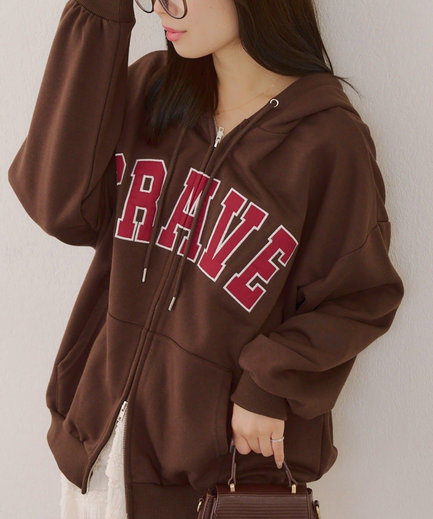 NICE CLAUP / OLIVE des OLIVE OUTLET(ナイスクラップ  / オリーブ デ オリーブ アウトレット) 【RMAF】BIGロゴZIPパーカー