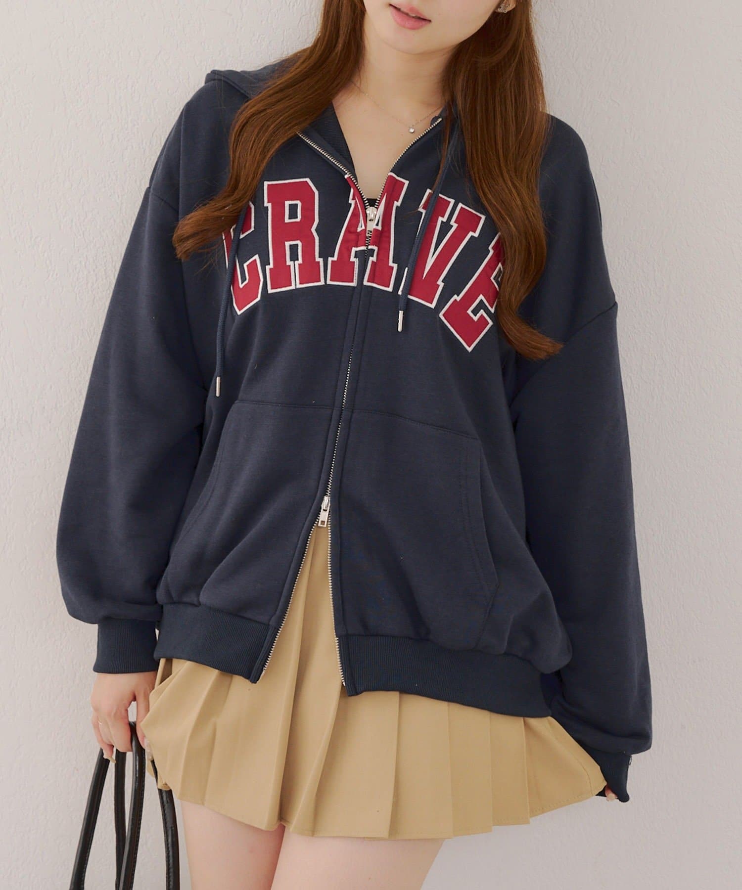 NICE CLAUP / OLIVE des OLIVE OUTLET(ナイスクラップ  / オリーブ デ オリーブ アウトレット) 【RMAF】BIGロゴZIPパーカー