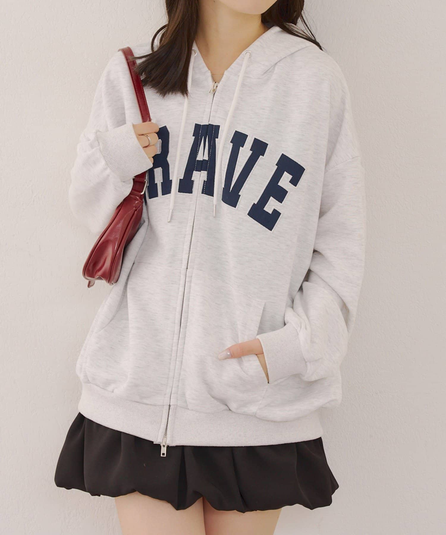 NICE CLAUP / OLIVE des OLIVE OUTLET(ナイスクラップ  / オリーブ デ オリーブ アウトレット) 【RMAF】BIGロゴZIPパーカー