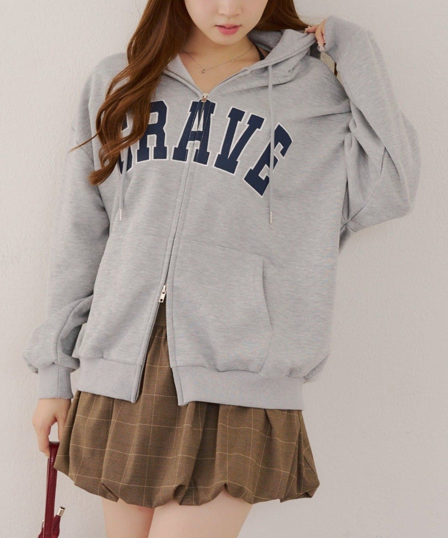 NICE CLAUP / OLIVE des OLIVE OUTLET(ナイスクラップ  / オリーブ デ オリーブ アウトレット) 【RMAF】BIGロゴZIPパーカー