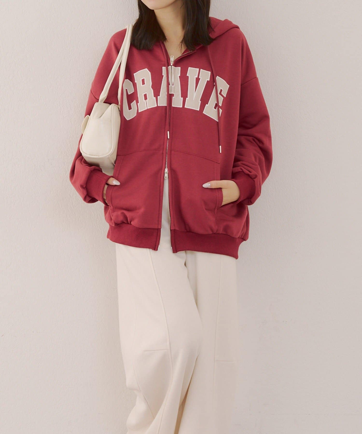 NICE CLAUP / OLIVE des OLIVE OUTLET(ナイスクラップ  / オリーブ デ オリーブ アウトレット) 【RMAF】BIGロゴZIPパーカー