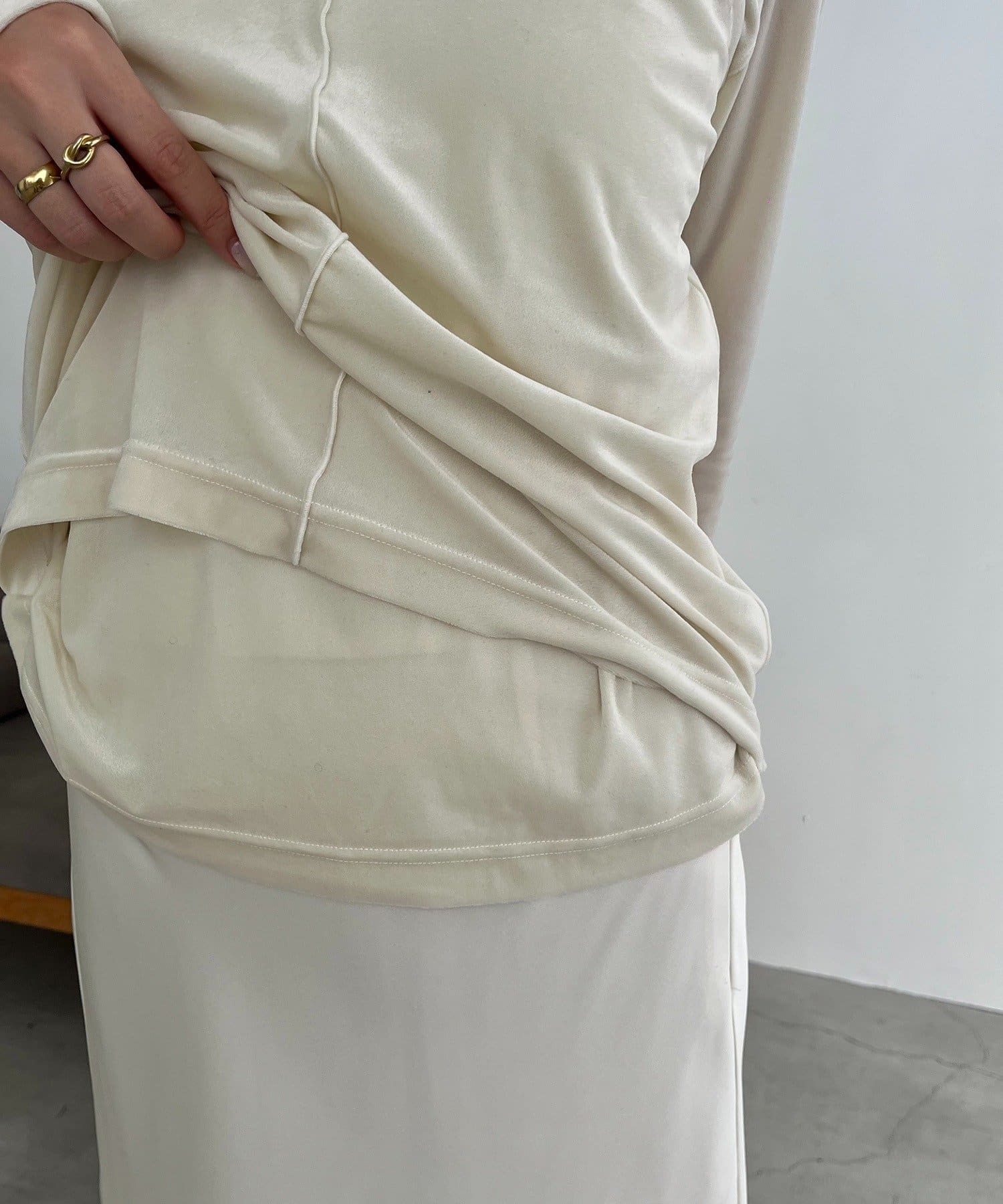 CAPRICIEUX LE'MAGE(カプリシュレマージュ) レイヤードベロアTシャツ