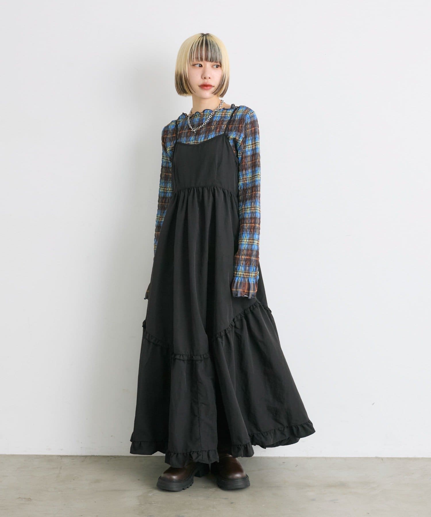 w closet(ダブルクローゼット) アソートティアードキャミワンピース