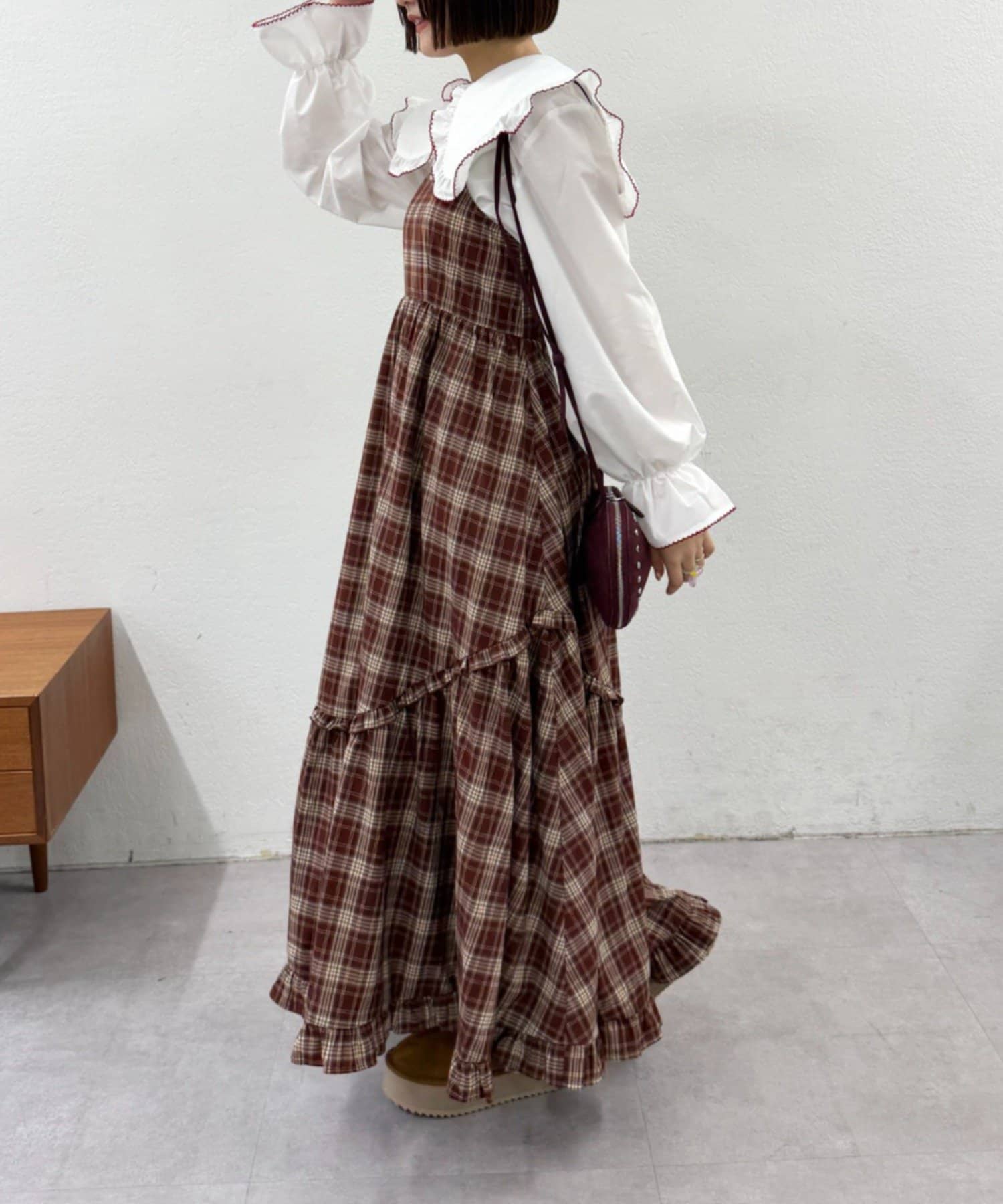 w closet(ダブルクローゼット) 【新色追加！/6色展開】アソートティアードキャミワンピース