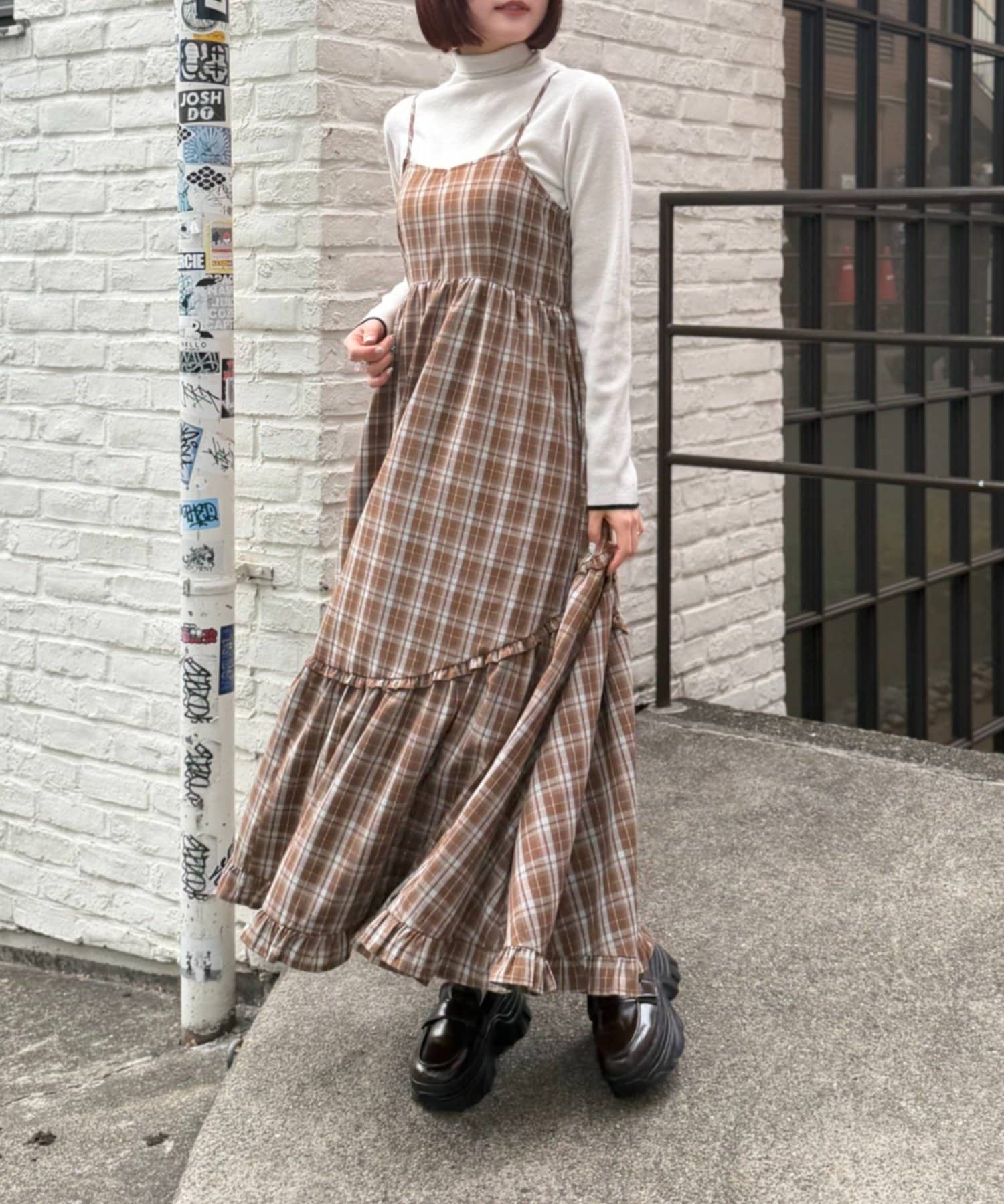 w closet(ダブルクローゼット) 【新色追加！】アソートティアードキャミワンピース