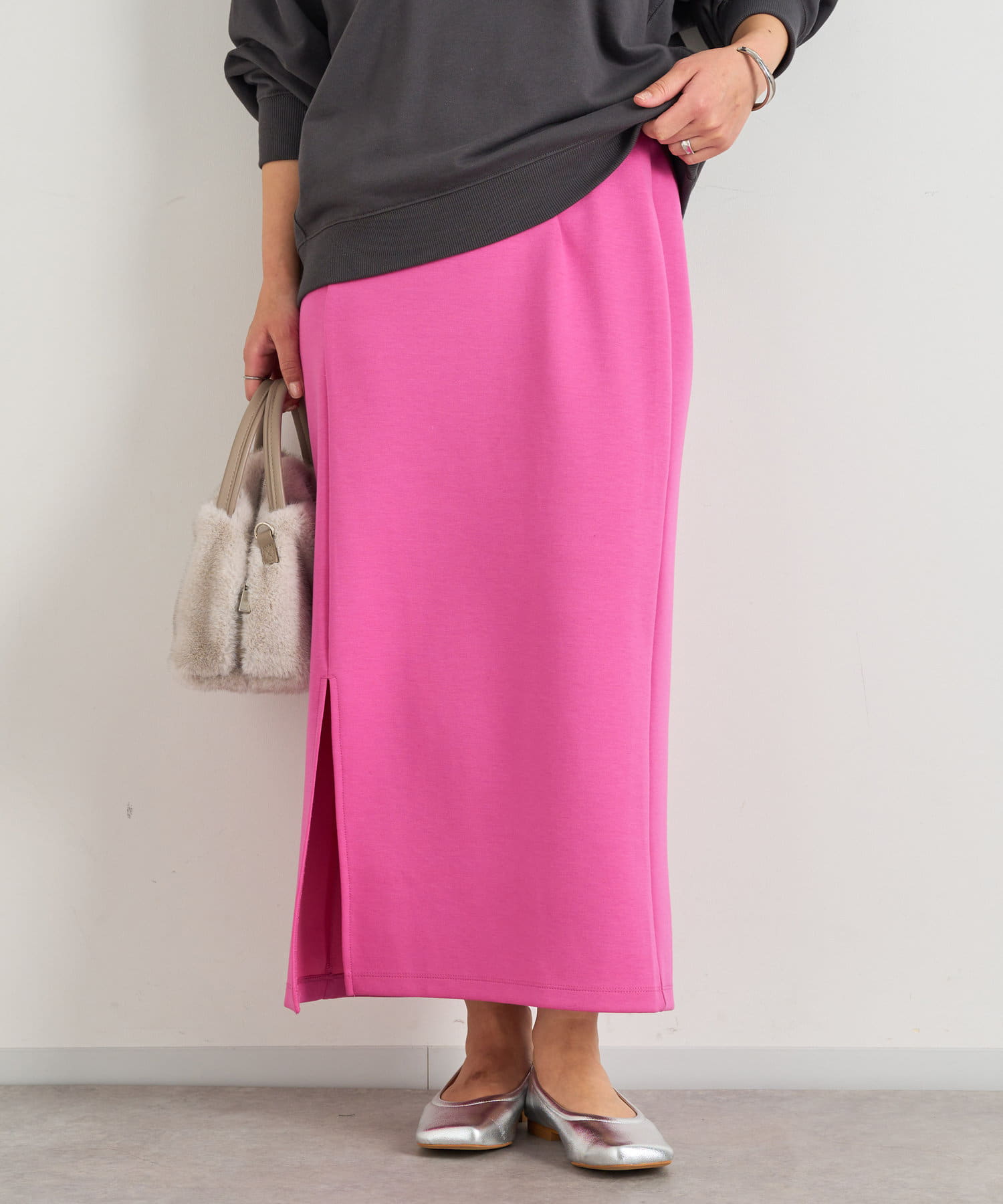 OUTLET(アウトレット) 【un dix cors】スリットダンボールナロースカート