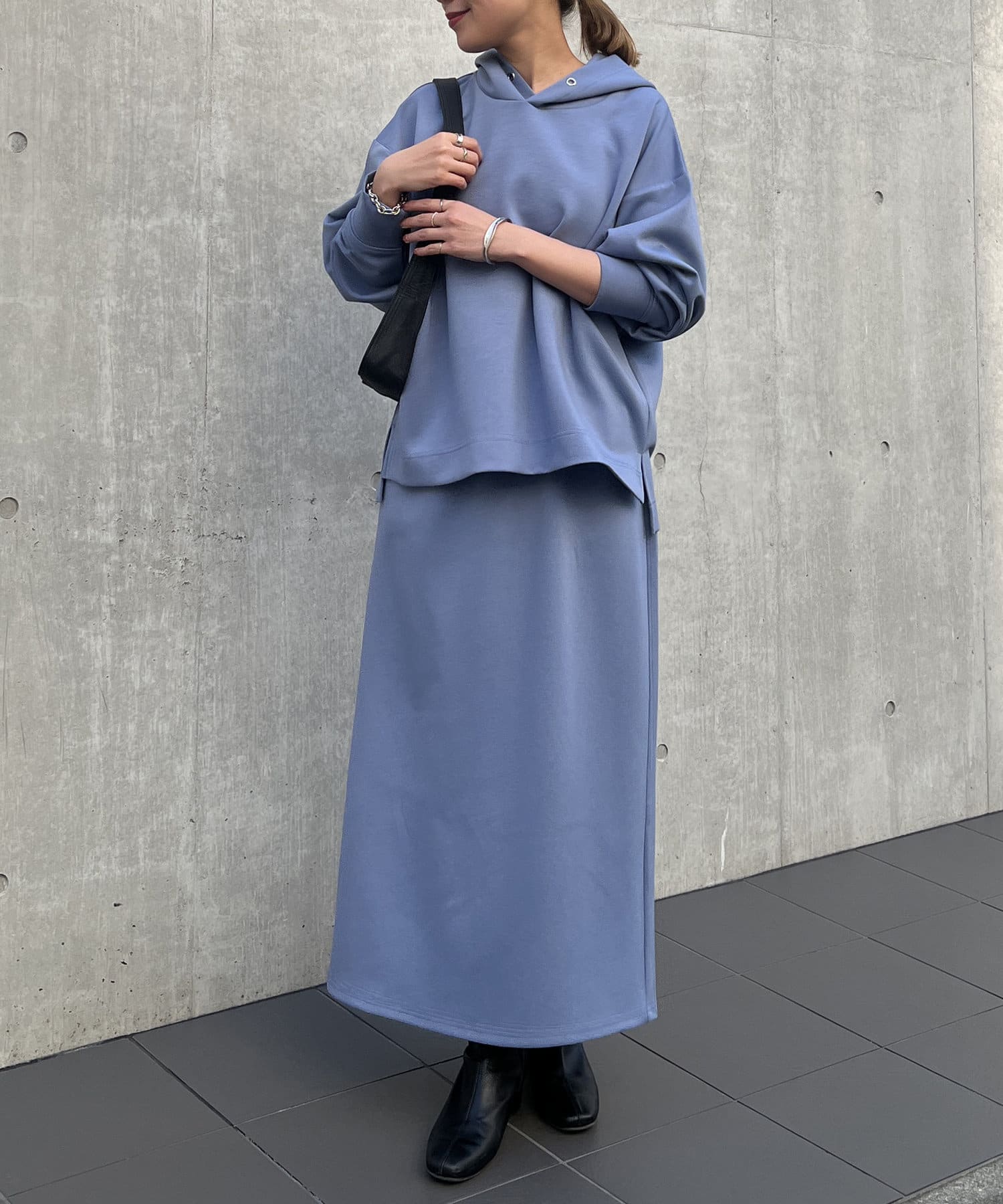 OUTLET(アウトレット) 【un dix cors】ダンボールニットパーカーセットアップ