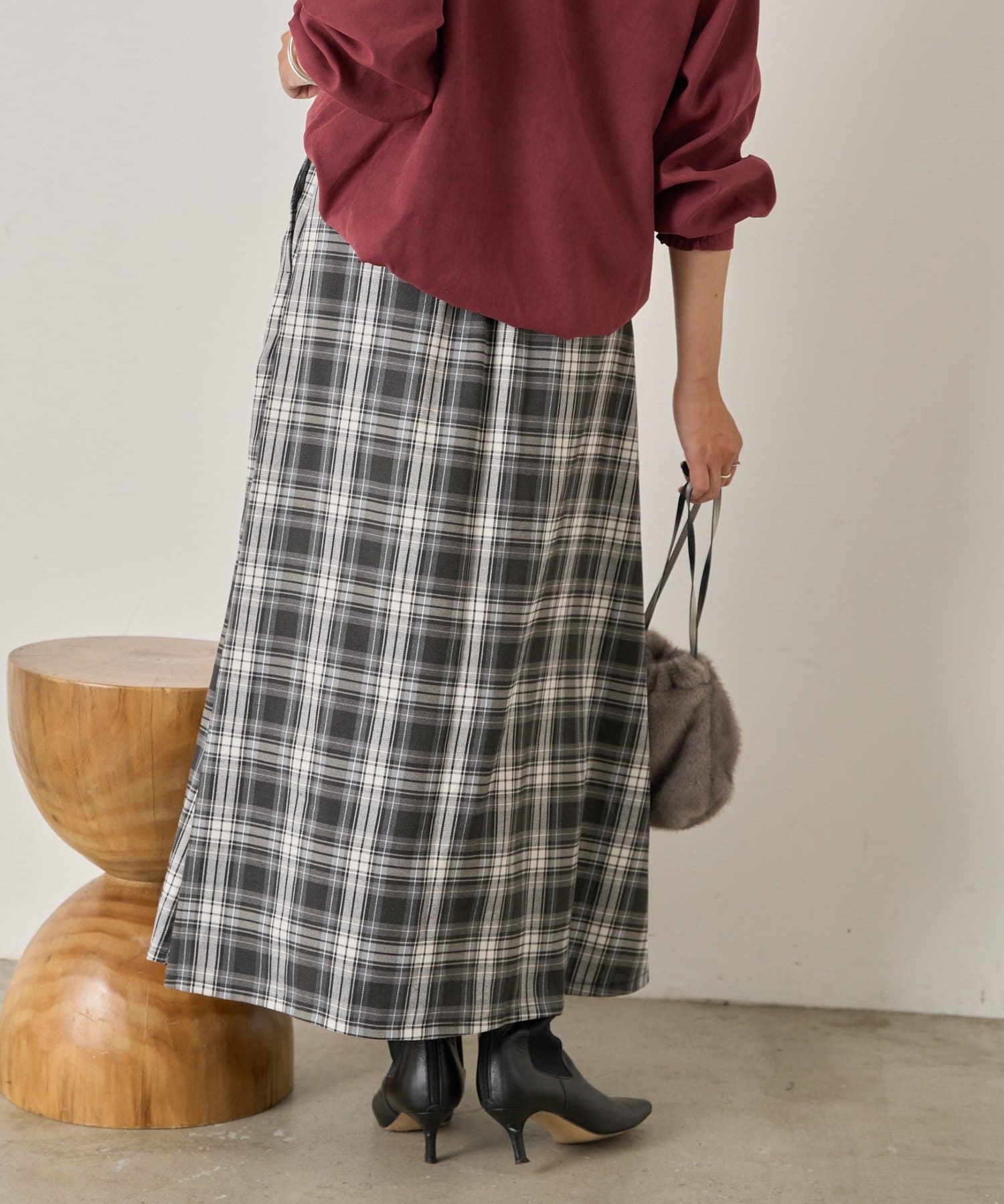 Jena　espace merveilleux(ジェナ　エスパスメルヴェイユ) ハトメ切替チェックスカート
