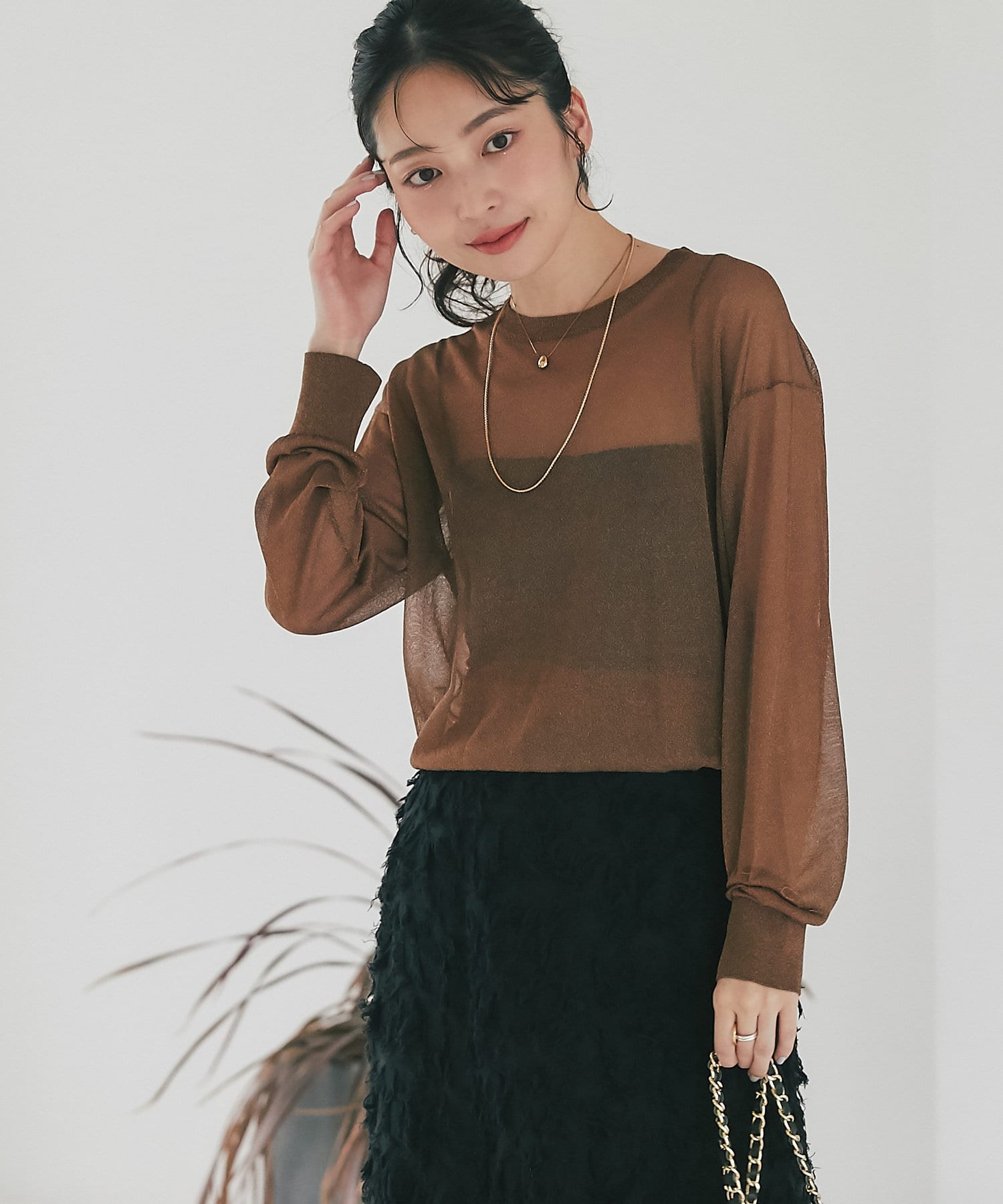【24時間以内発送】La boutique BonBon シアーニット La boutique BonBon｜【お上品ラメ】ラメ天竺シアーニット