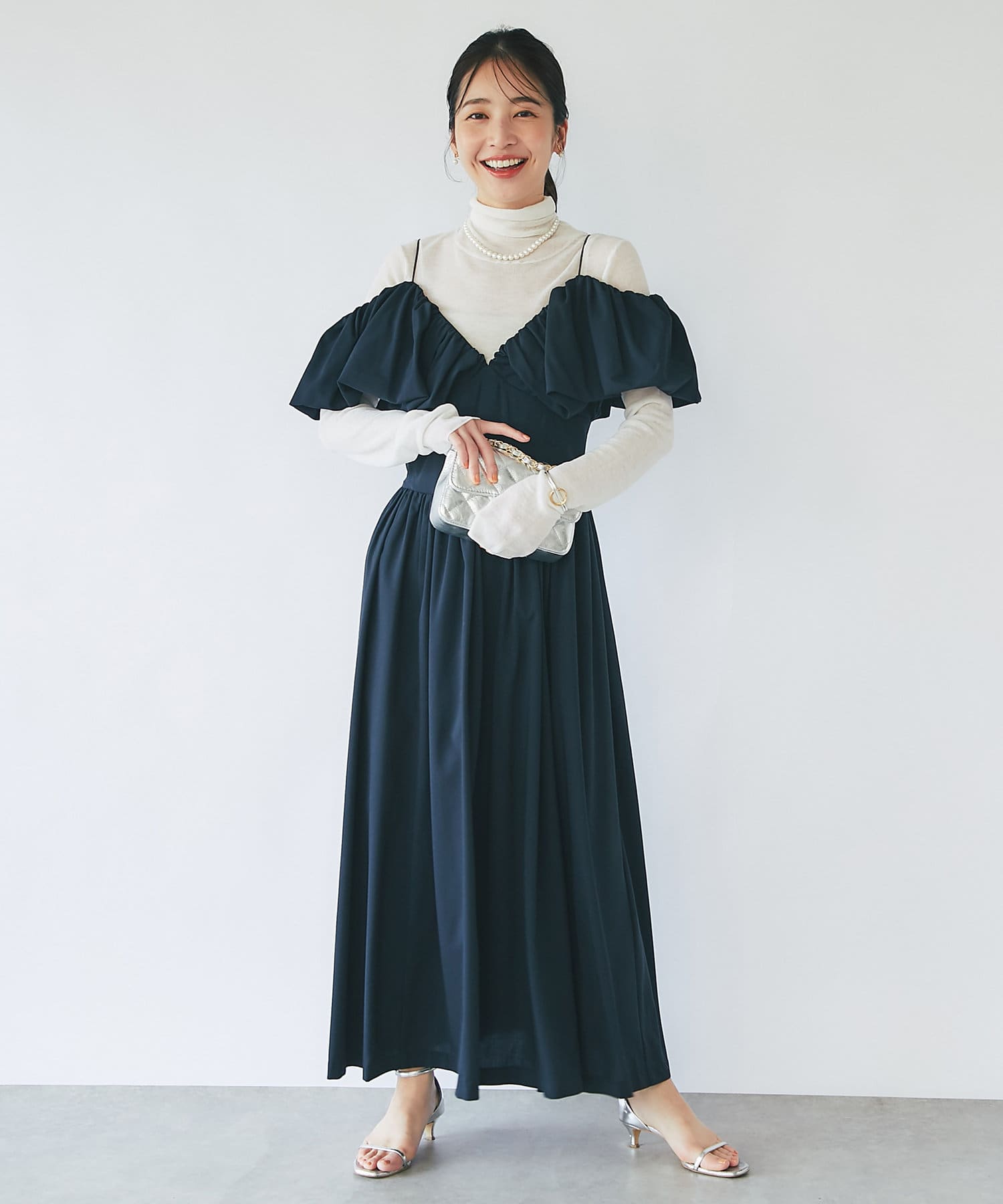 OUTLET(アウトレット) 【La boutique BonBon】キャミソールオープンショルダーワンピース