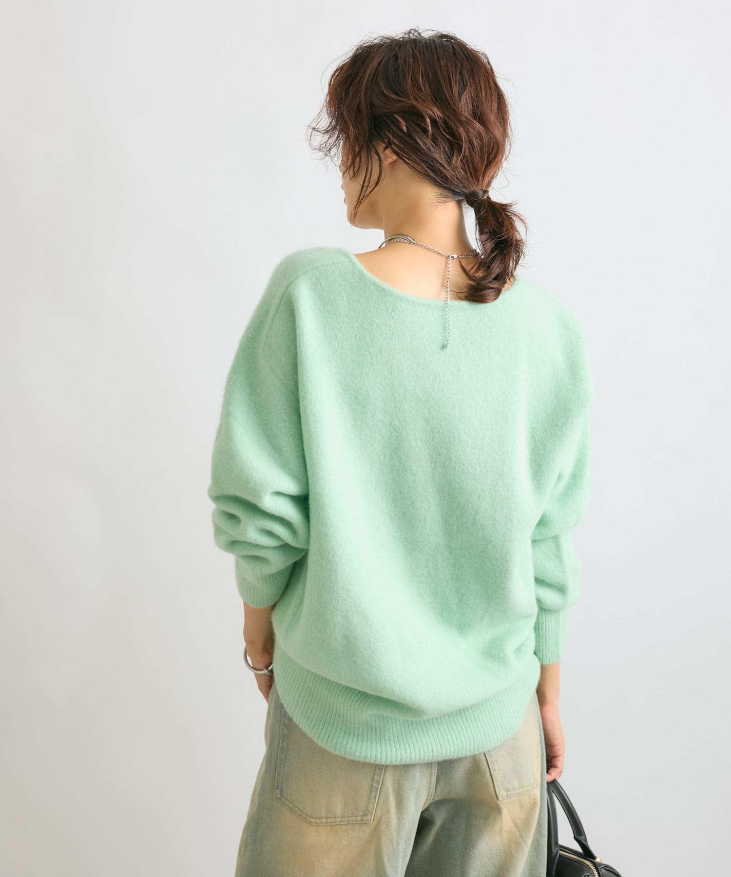 OUTLET(アウトレット) 【RIVE DROITE】ヘアリーラグランVネックニット