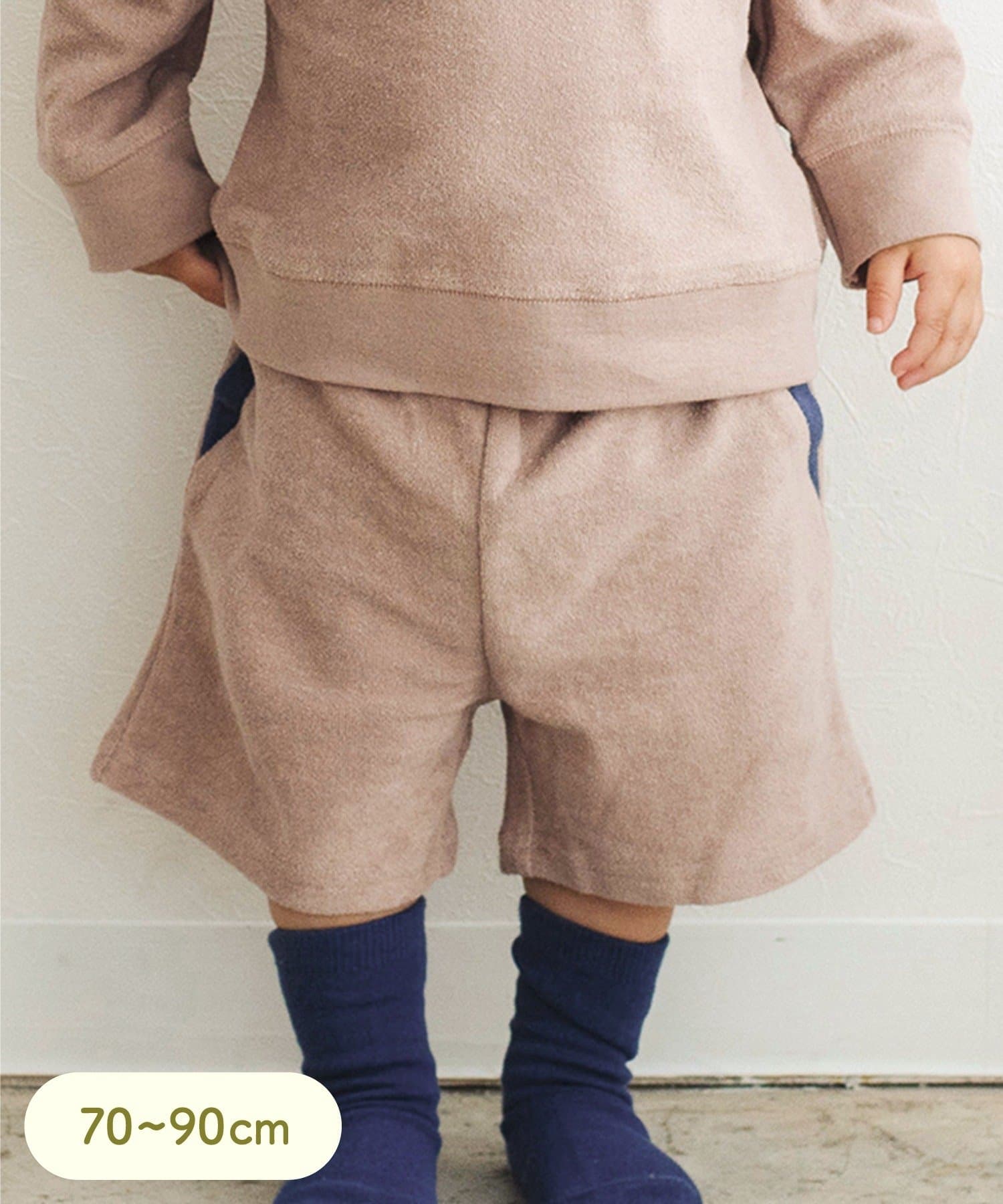 3COINS(スリーコインズ) 《WEB限定商品》パイルハーフパンツ：70～90cm