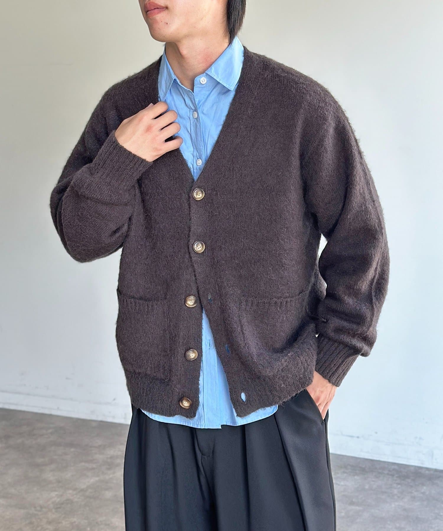 CPCM(シーピーシーエム) モヘア混シャギーカーディガン