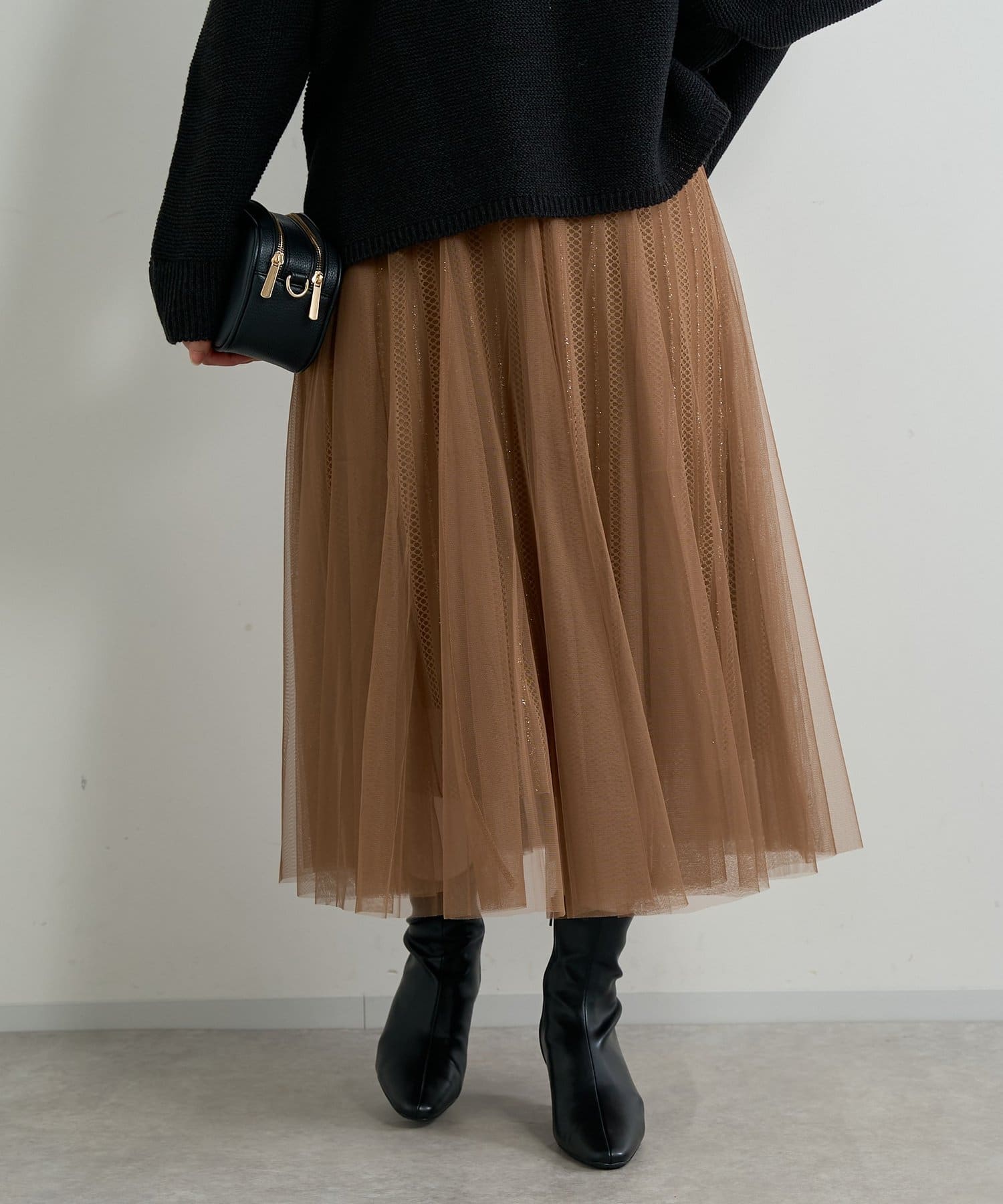un dix cors(アンディコール) 《大人フェミニンに◎》ラインチュールギャザースカート