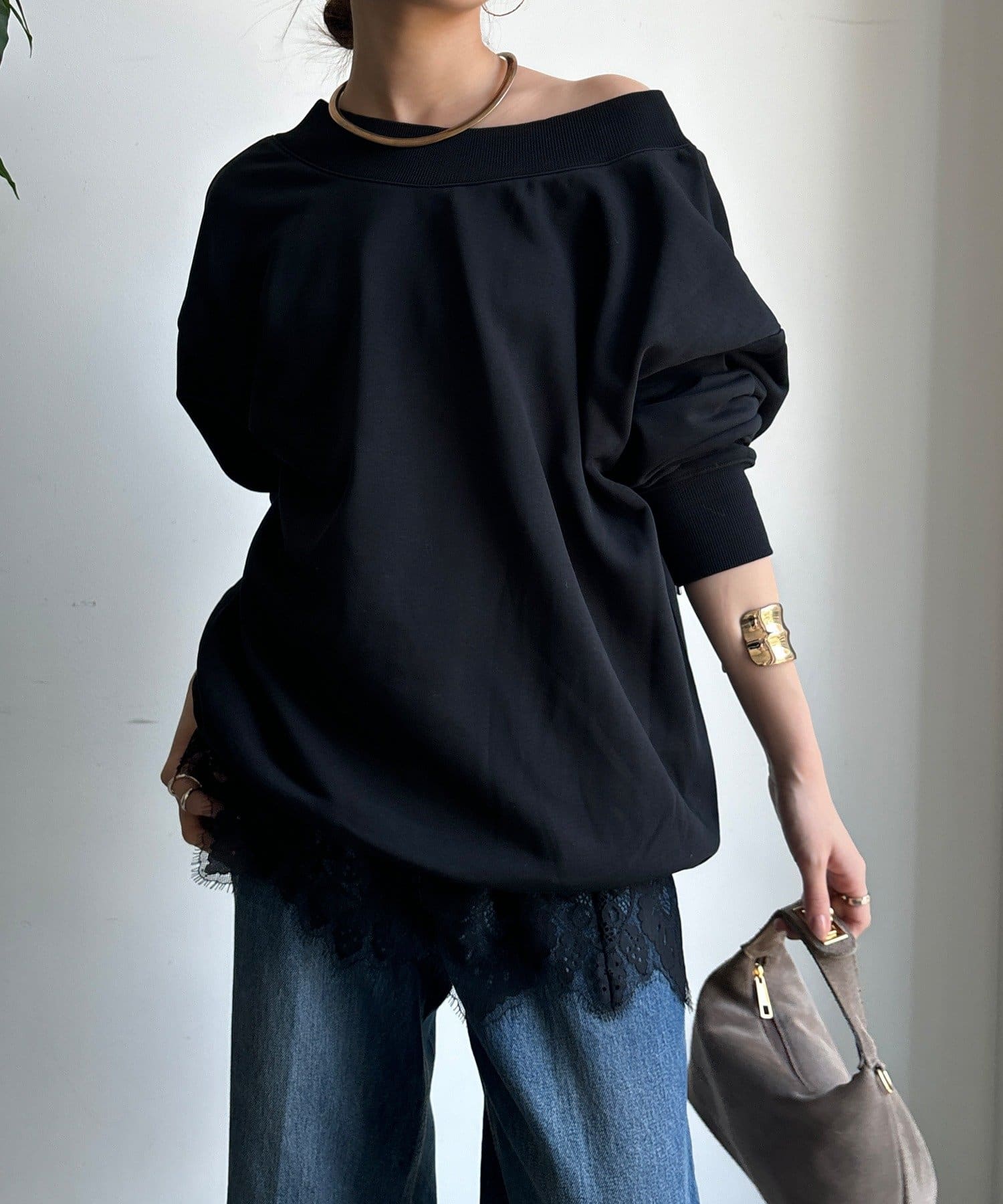 DOUDOU(ドゥドゥ) 【WEB限定】 前後2WAYレースアッププルオーバー