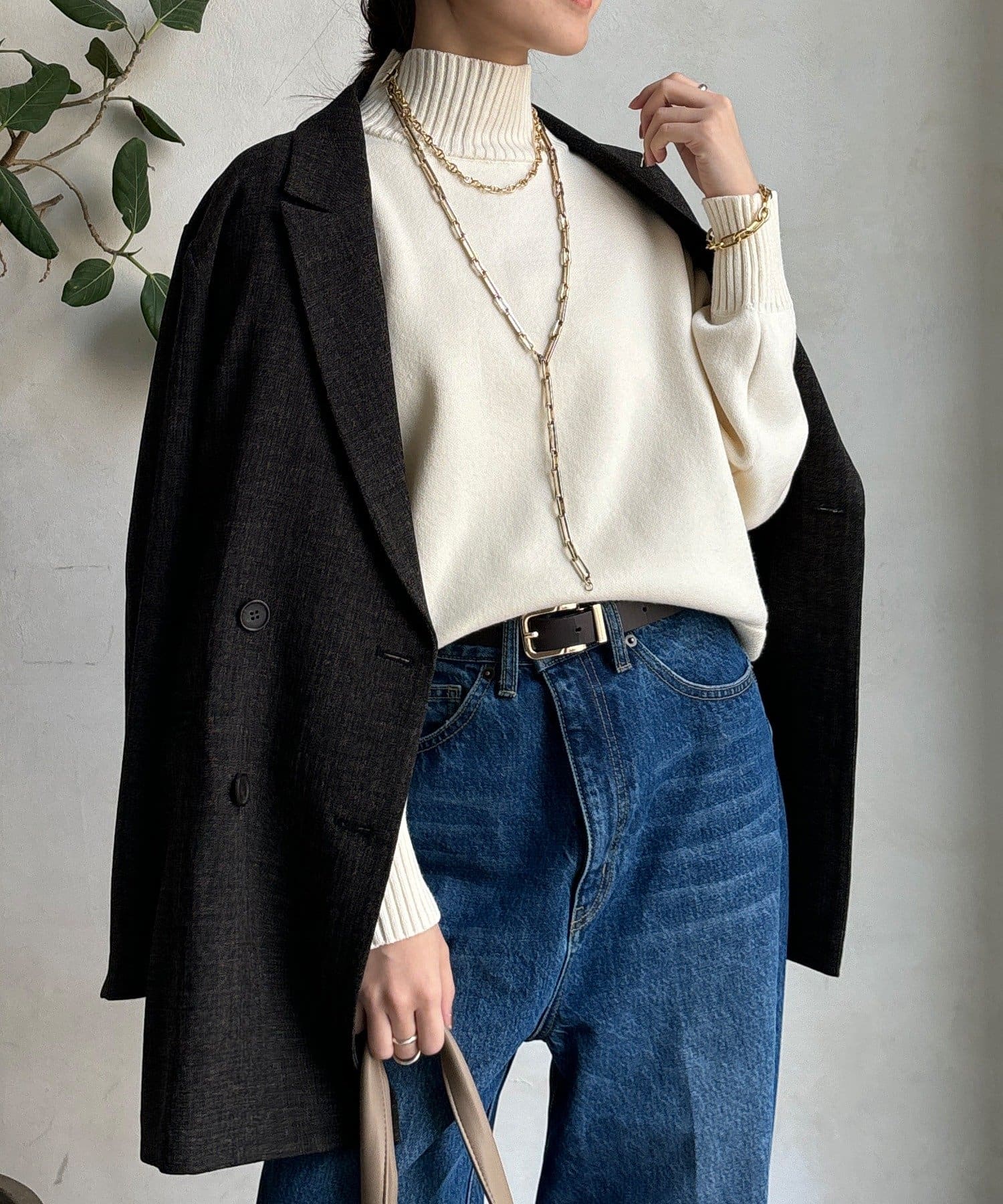 DOUDOU(ドゥドゥ) 【WEB限定】サイドスリットタートルプルーバー