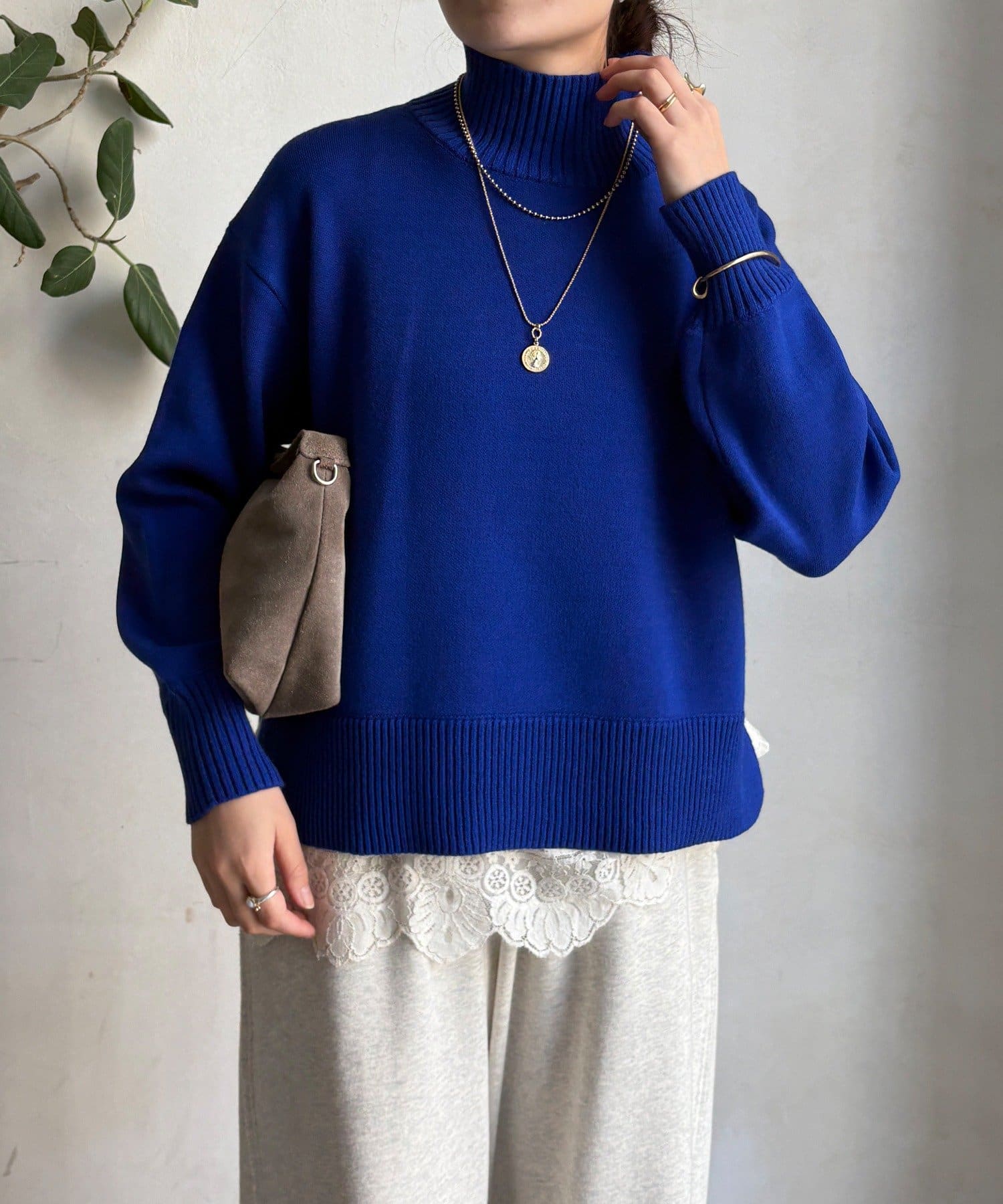 DOUDOU(ドゥドゥ) 【WEB限定】サイドスリットタートルプルーバー