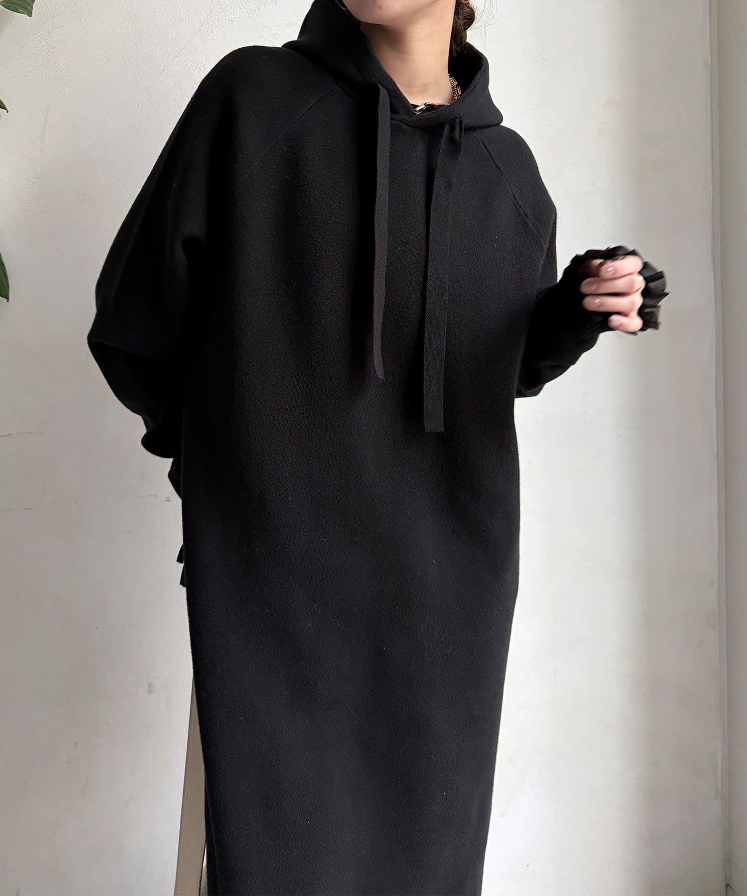 DOUDOU(ドゥドゥ) 【WEB限定】フーディーニットワンピース