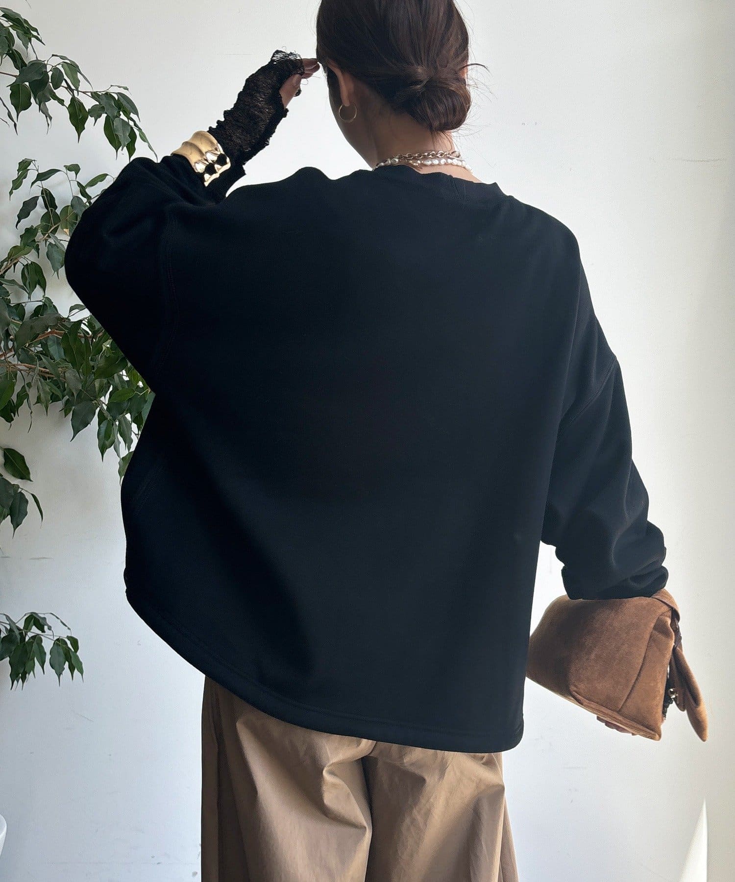 DOUDOU(ドゥドゥ) 【着る毛布！】ボンバーヒートロゴトップス